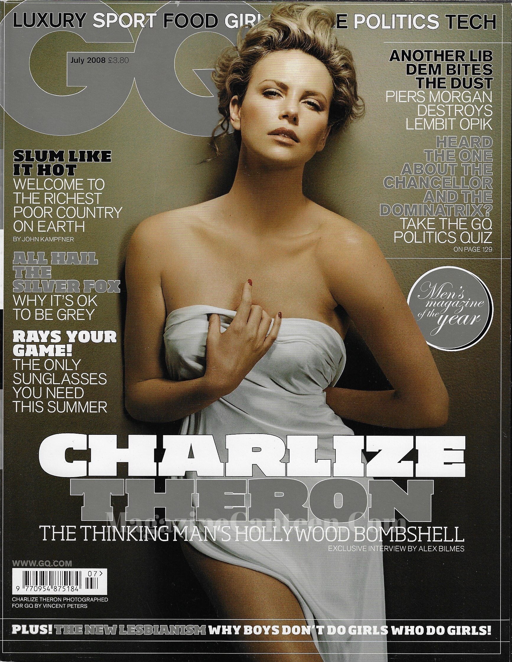 Gq Magazine July 2008 Charlize Theron Magazine Canteen 