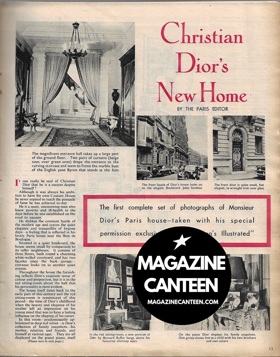 Woman's Illustrated Magazine - CHRISTIAN DIOR New Home 1955