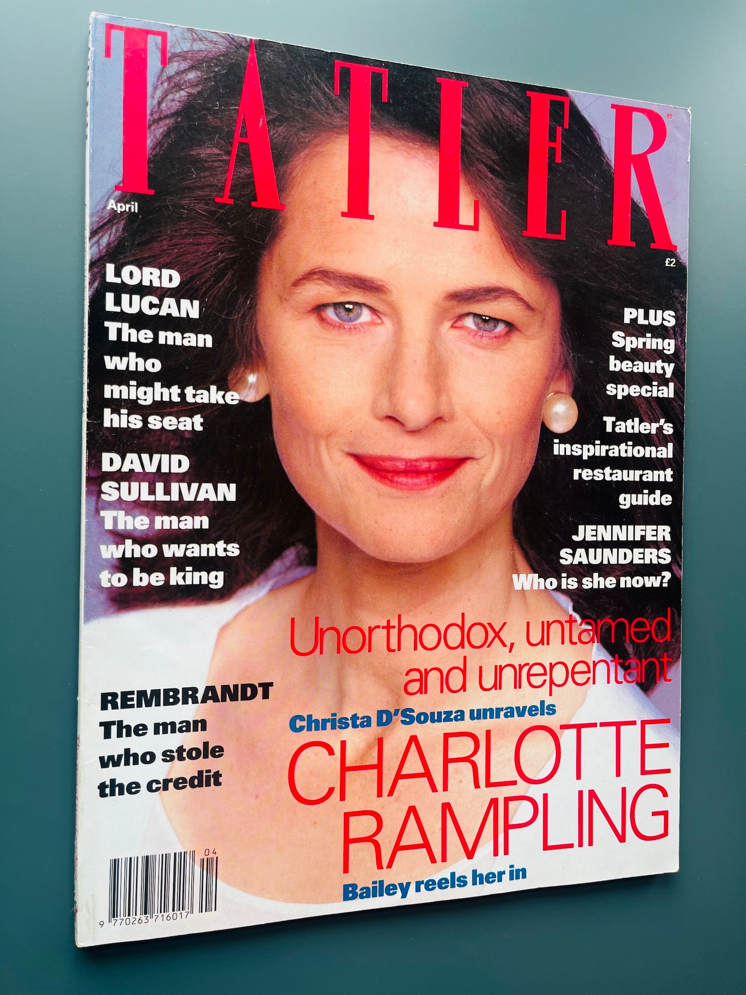 Tatler Magazine - Charlotte Rampling JENNIFER SAUNDERS Julian Sands