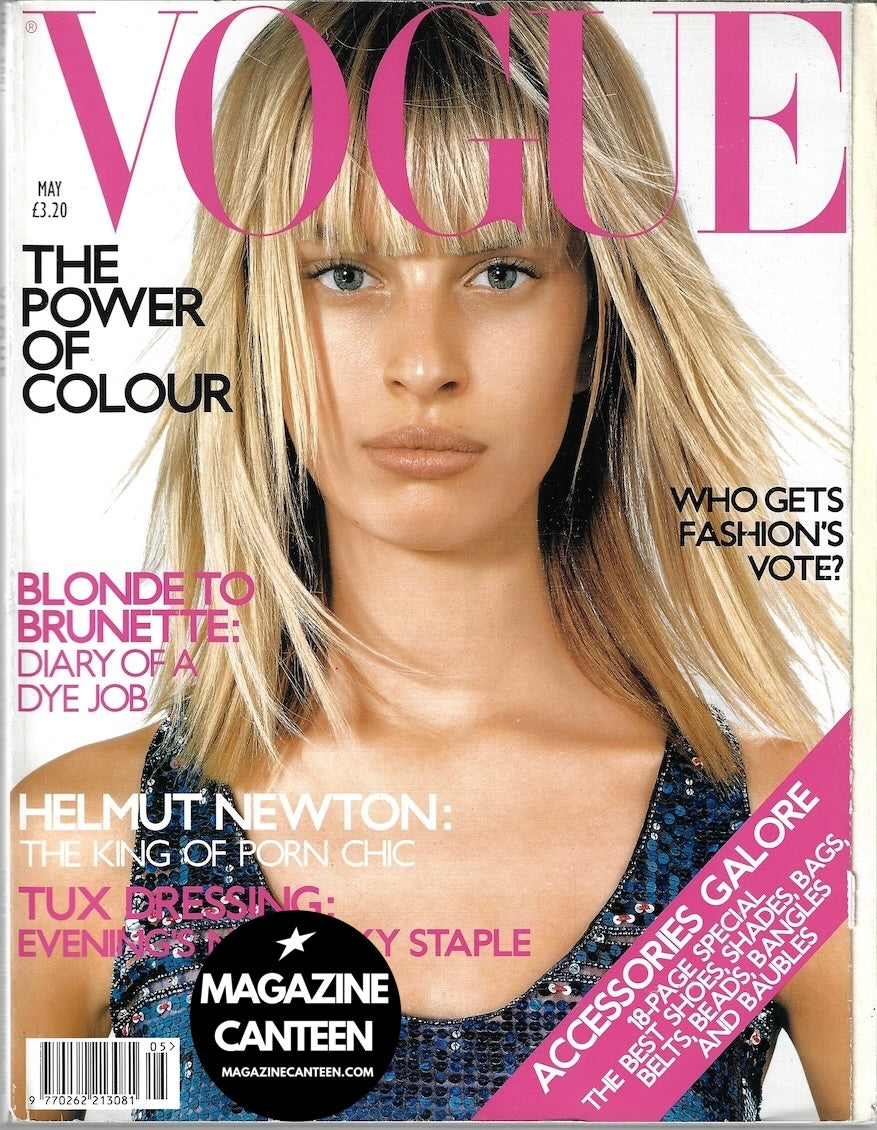 Unsmiling KAROLINA KURKOVA Two face VOGUE magazine May 2001