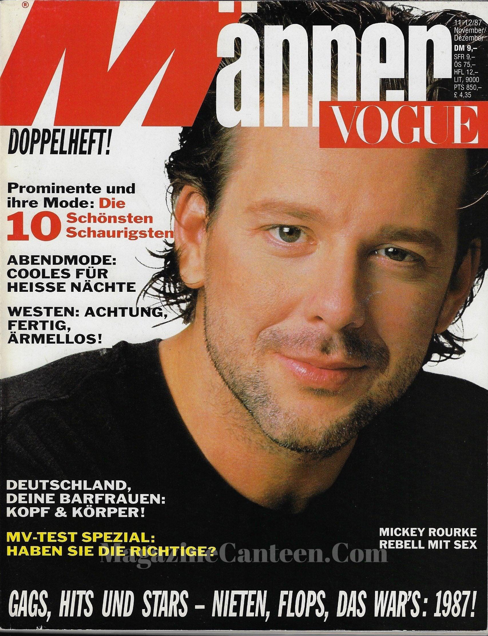 Manner Vogue Magazine - Mickey Rourke Paul Coster – magazine canteen