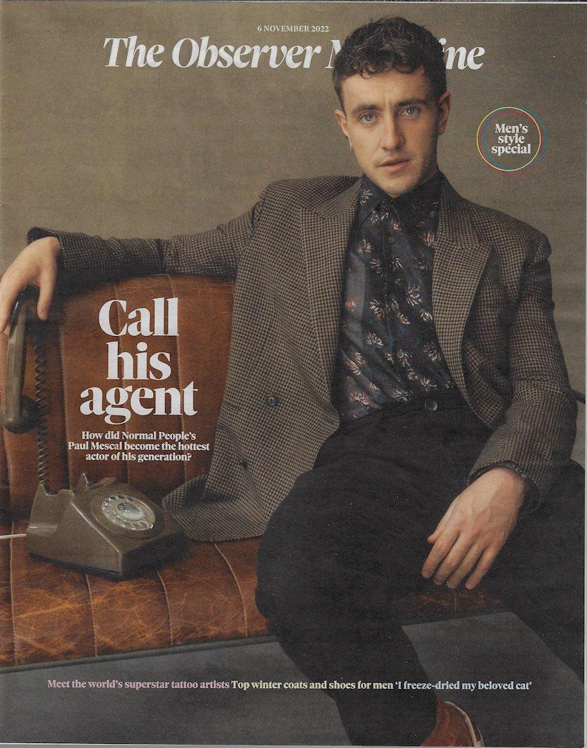 The Observer Magazine Paul Mescal Magazine Canteen