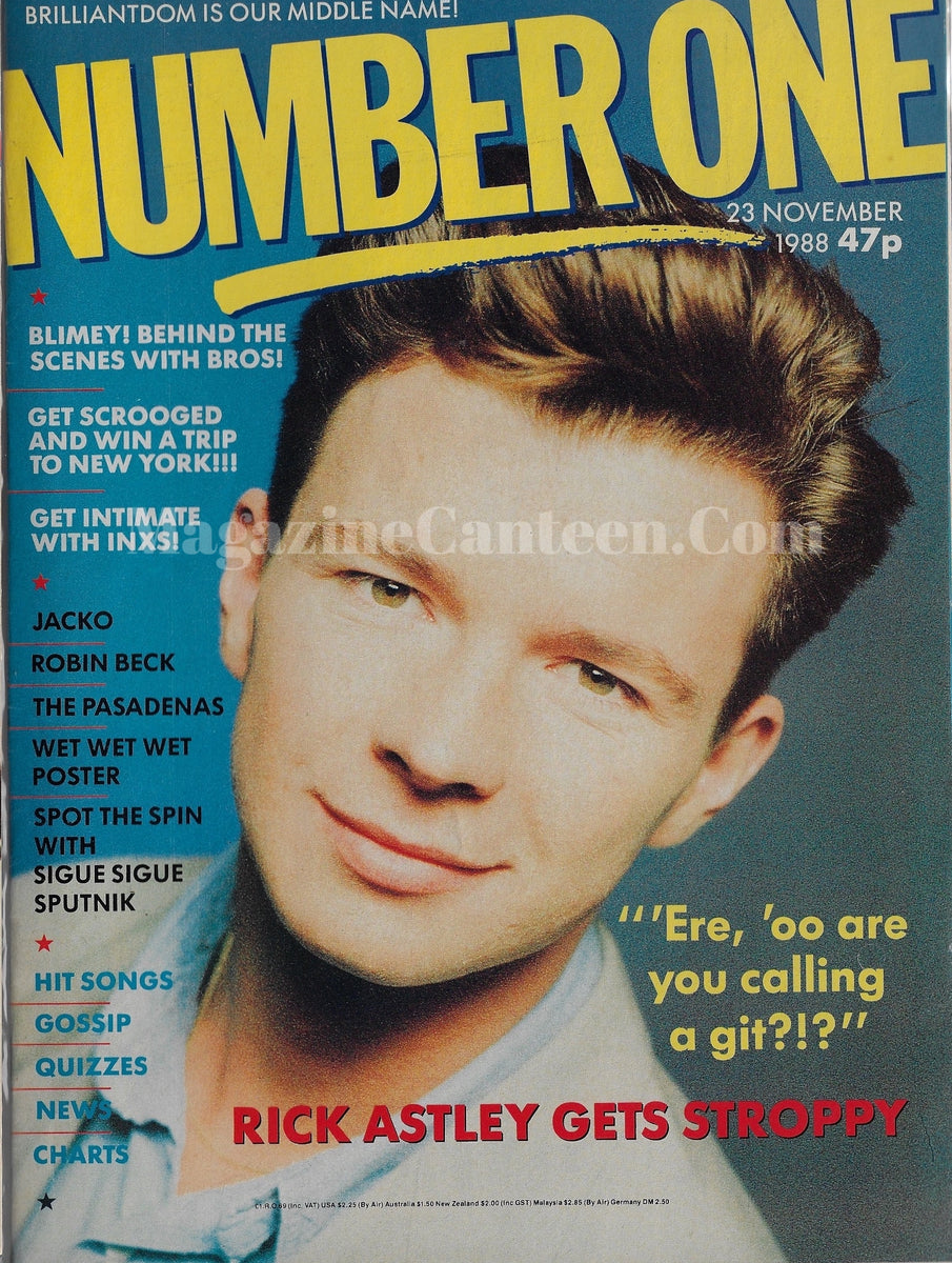 Number One Magazine - Rick Astley – magazine canteen