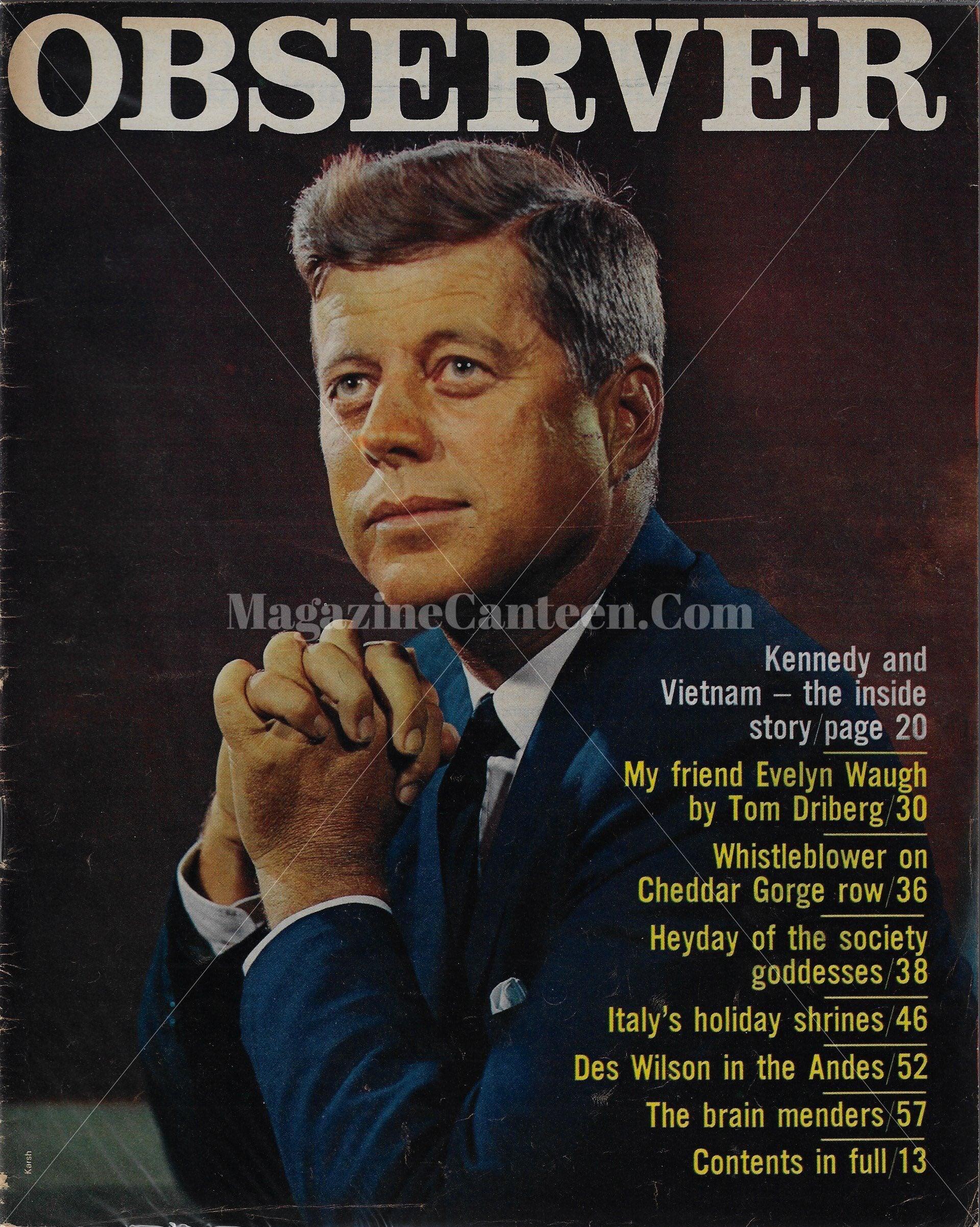 The Observer Magazine John F Kennedy Jfk Magazine Canteen