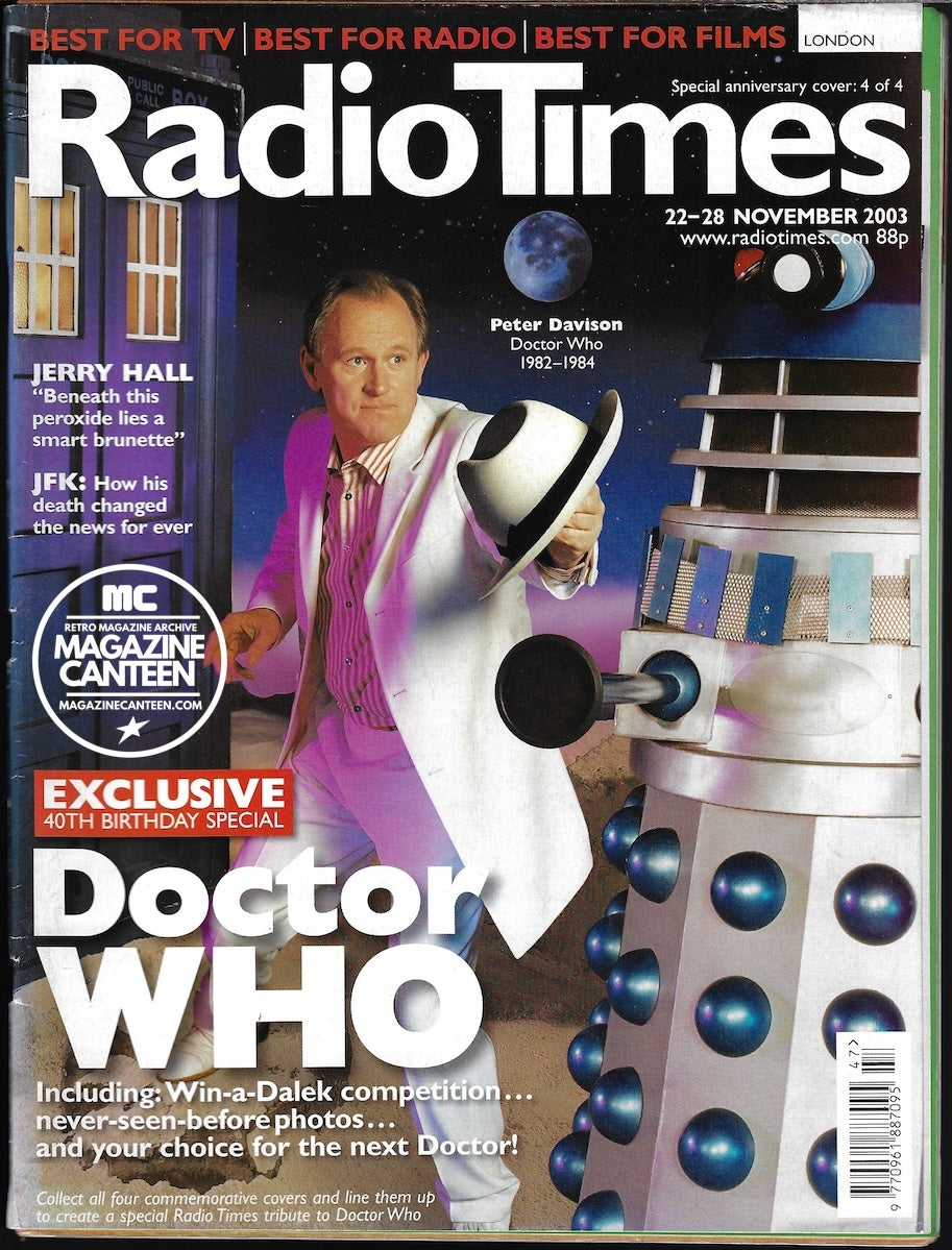 Radio Times Magazine - Peter Davison RUFUS SEWELL Jerry Hall – magazine ...