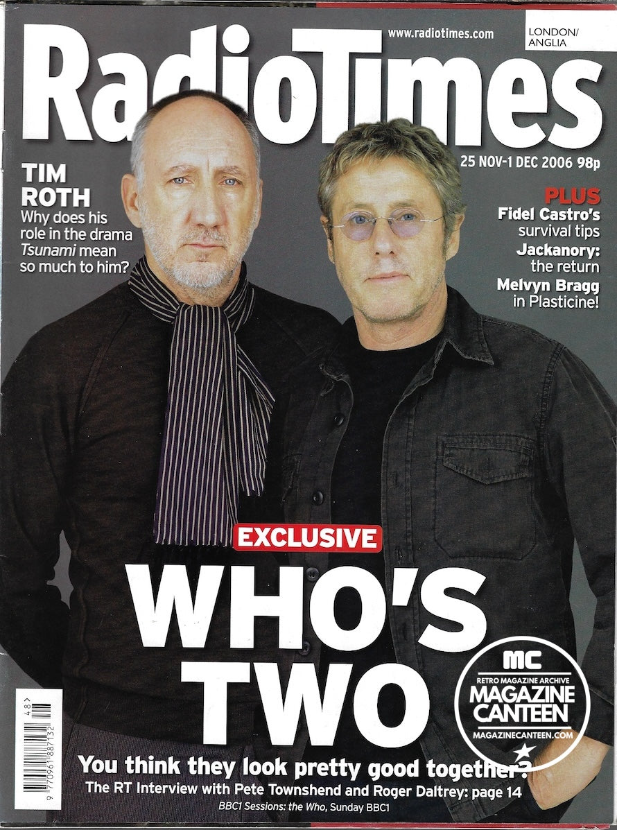 Radio Times Magazine - The Who TIM ROTH Roger Daltrey – magazine canteen
