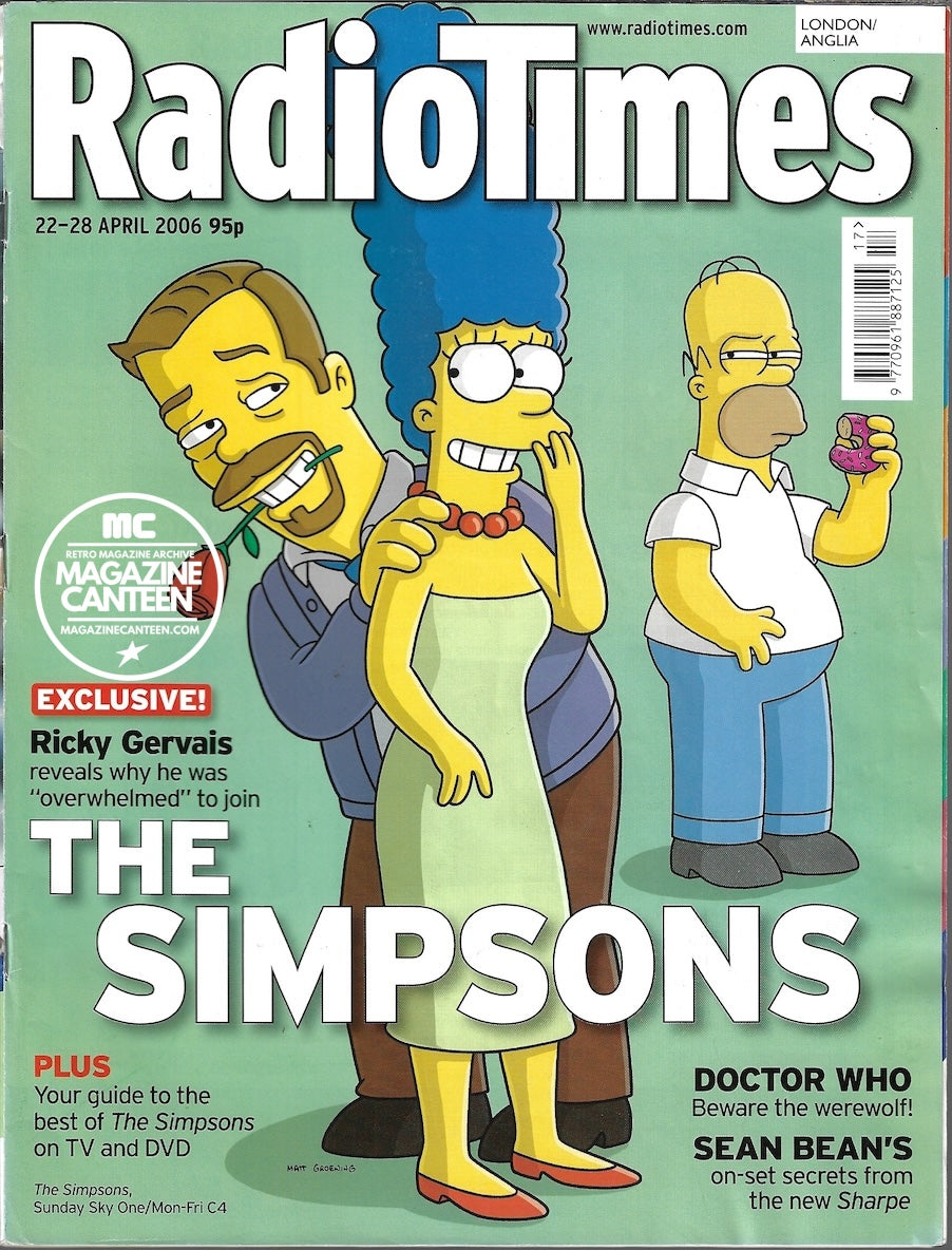Radio Times Magazine - The Simpsons RICKY GERVAIS Anna Chancellor ...