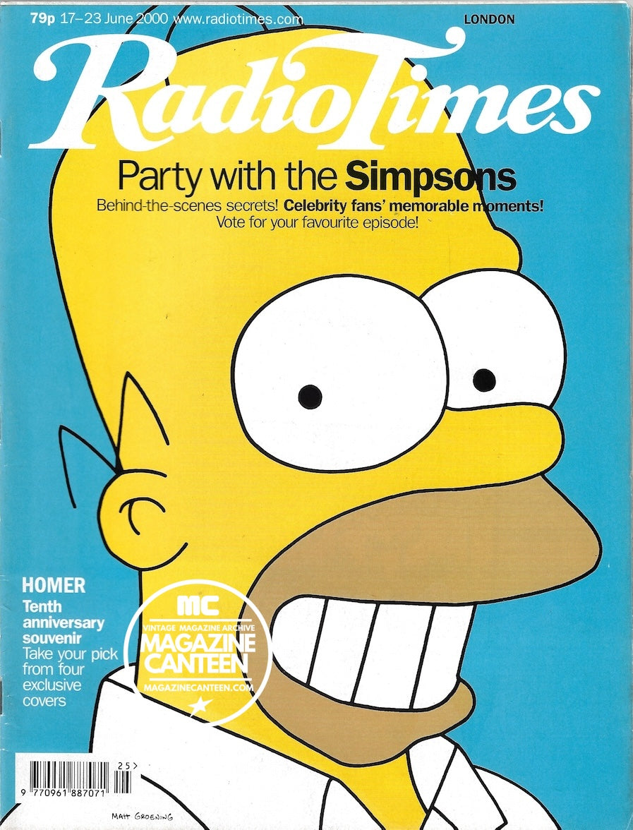 Radio Times Magazine - The Simpsons BURT REYNOLDS – magazine canteen