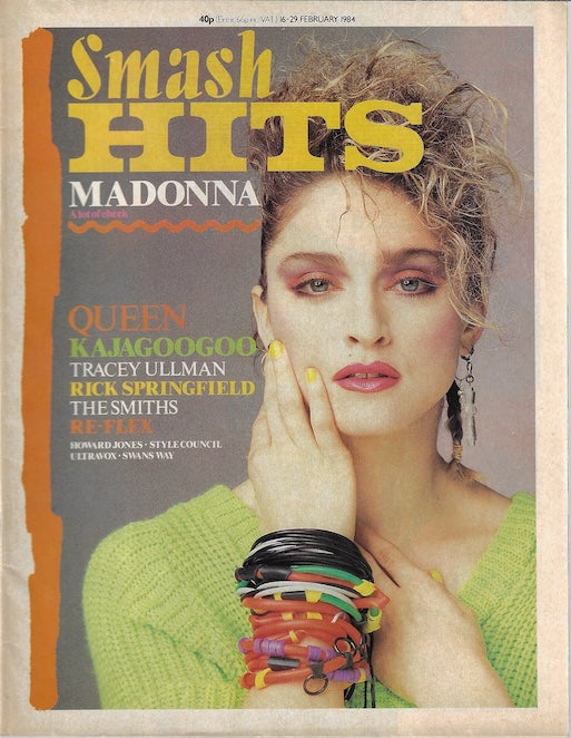 Smash Hits Magazine - MADONNA FIRST Smash Hits Cover Eric Watson 