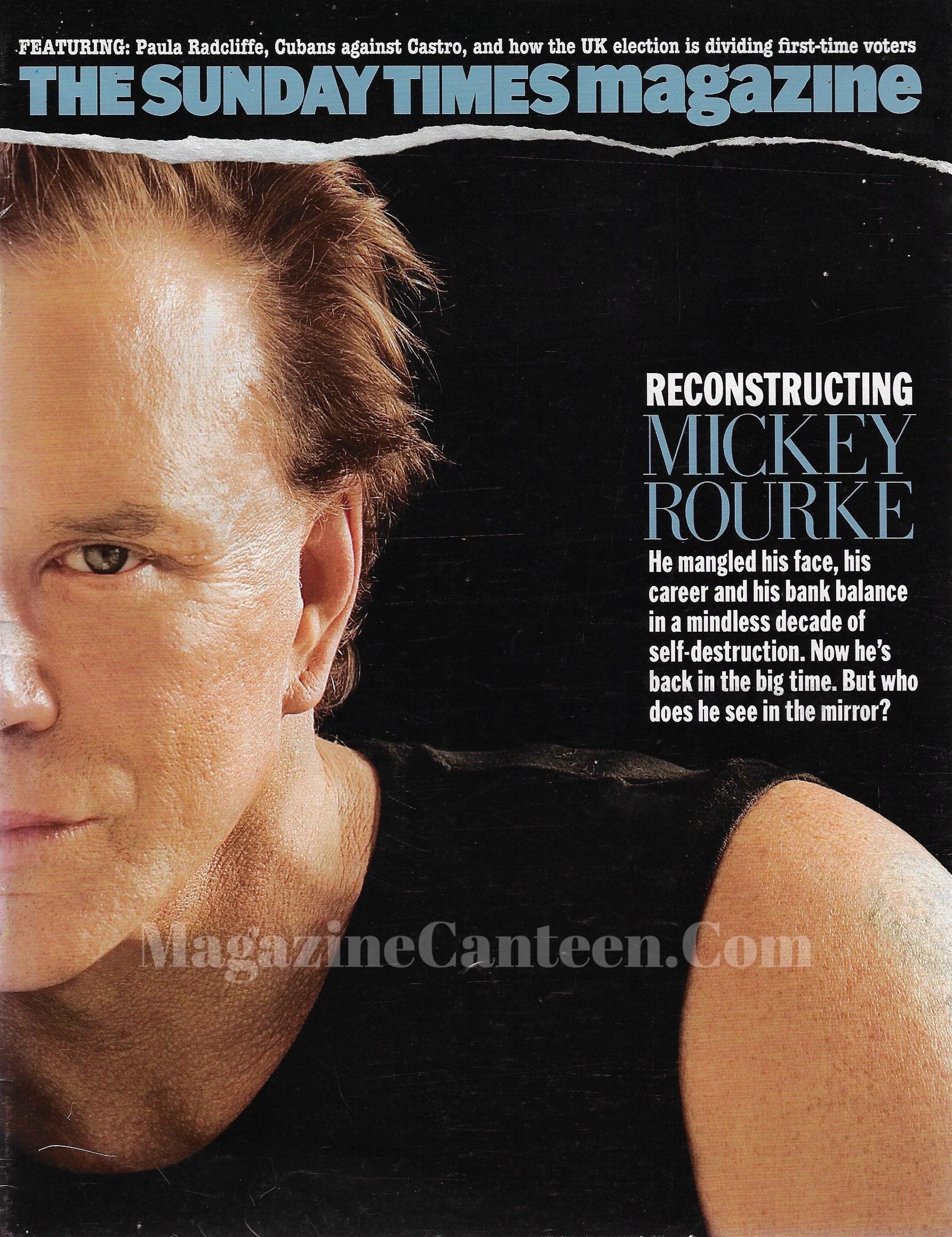 The Sunday Times Magazine - Mickey Rourke – magazine canteen