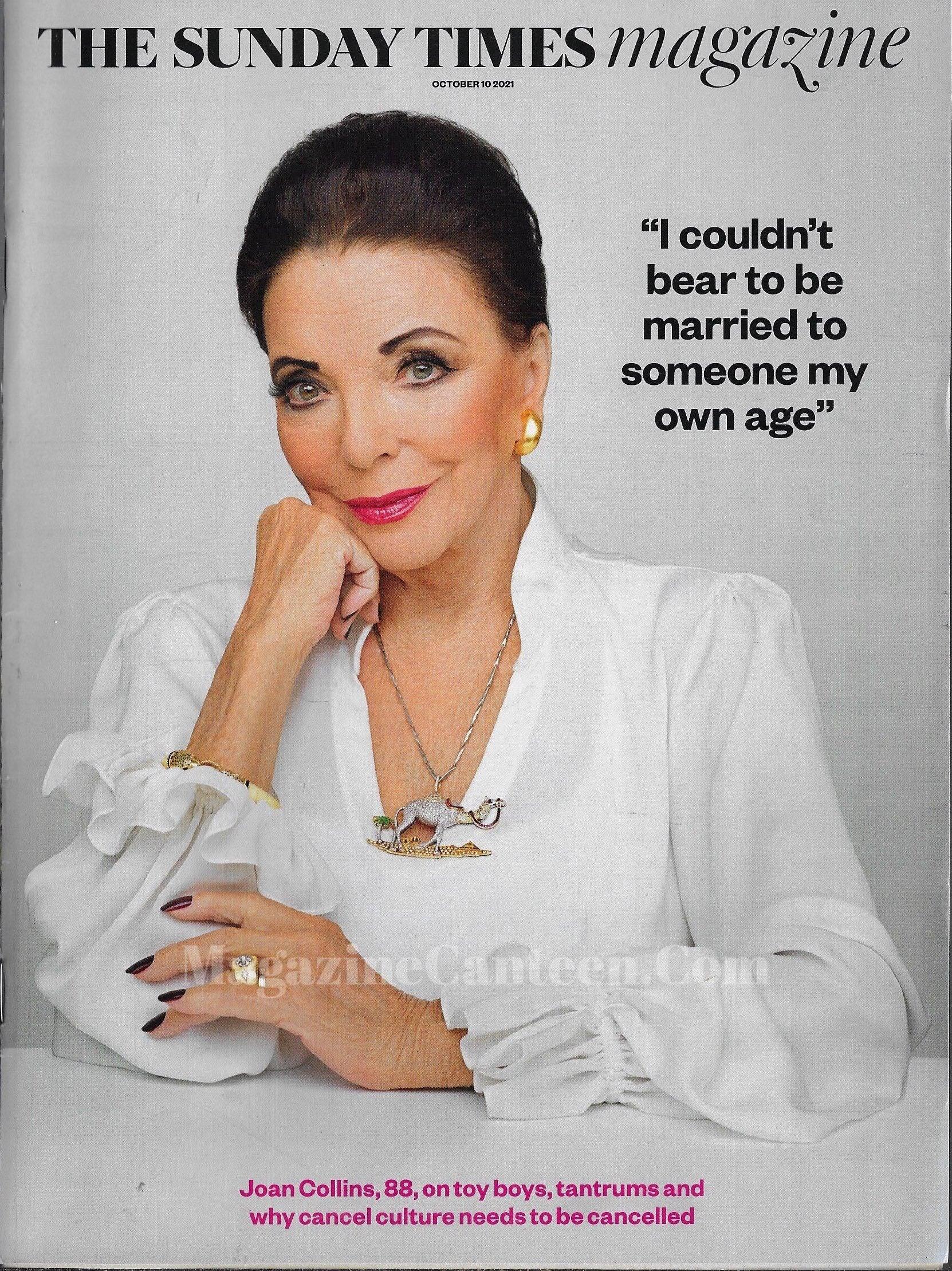 The Sunday Times Magazine Joan Collins Magazine Canteen