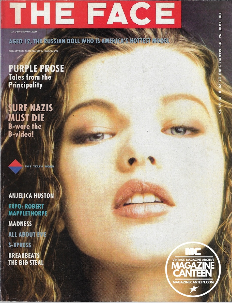 The Face Magazine 1988 - Milla Jovovich ANJELICA HUSTON Madness