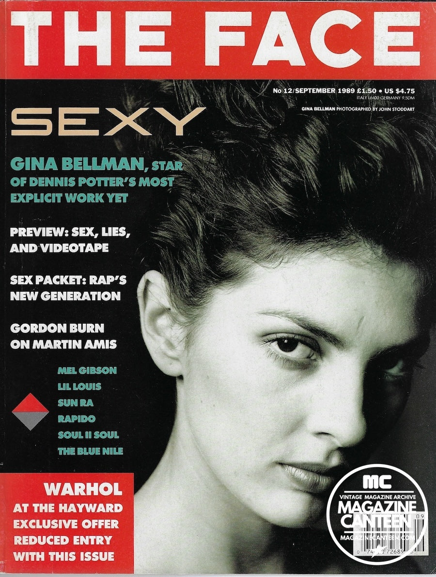 The Face Magazine 1989 - GINA BELLMAN Andy Warhol MEL GIBSON