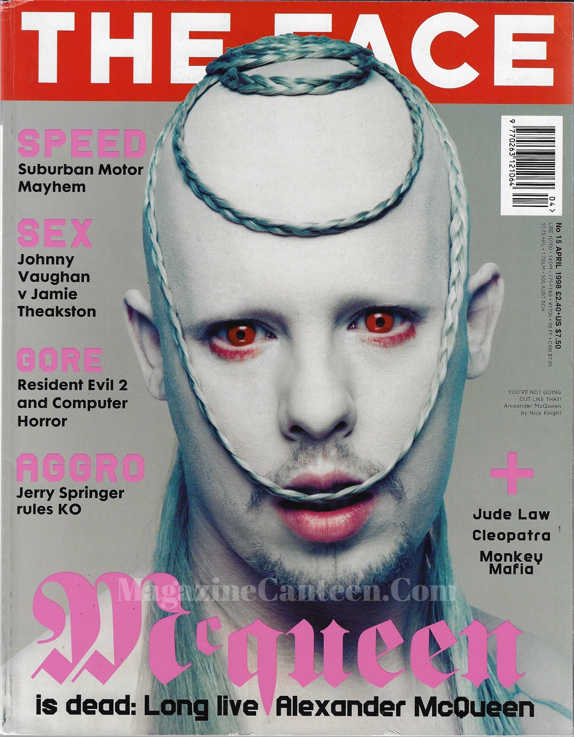 The Face Magazine 1998 - Alexander McQueen – magazine canteen