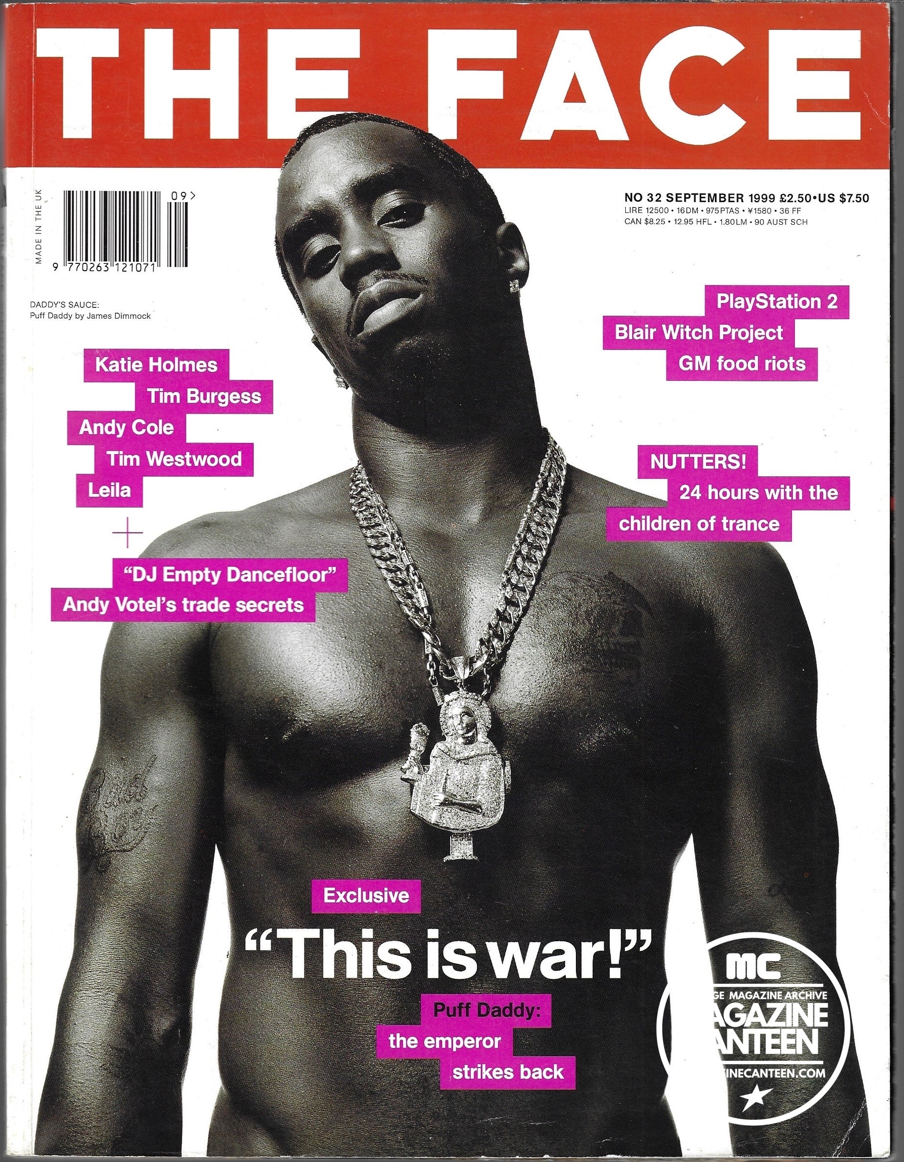 The Face Magazine 1999 - PUFF DADDY Sean Combs Graffiti P DIDDY