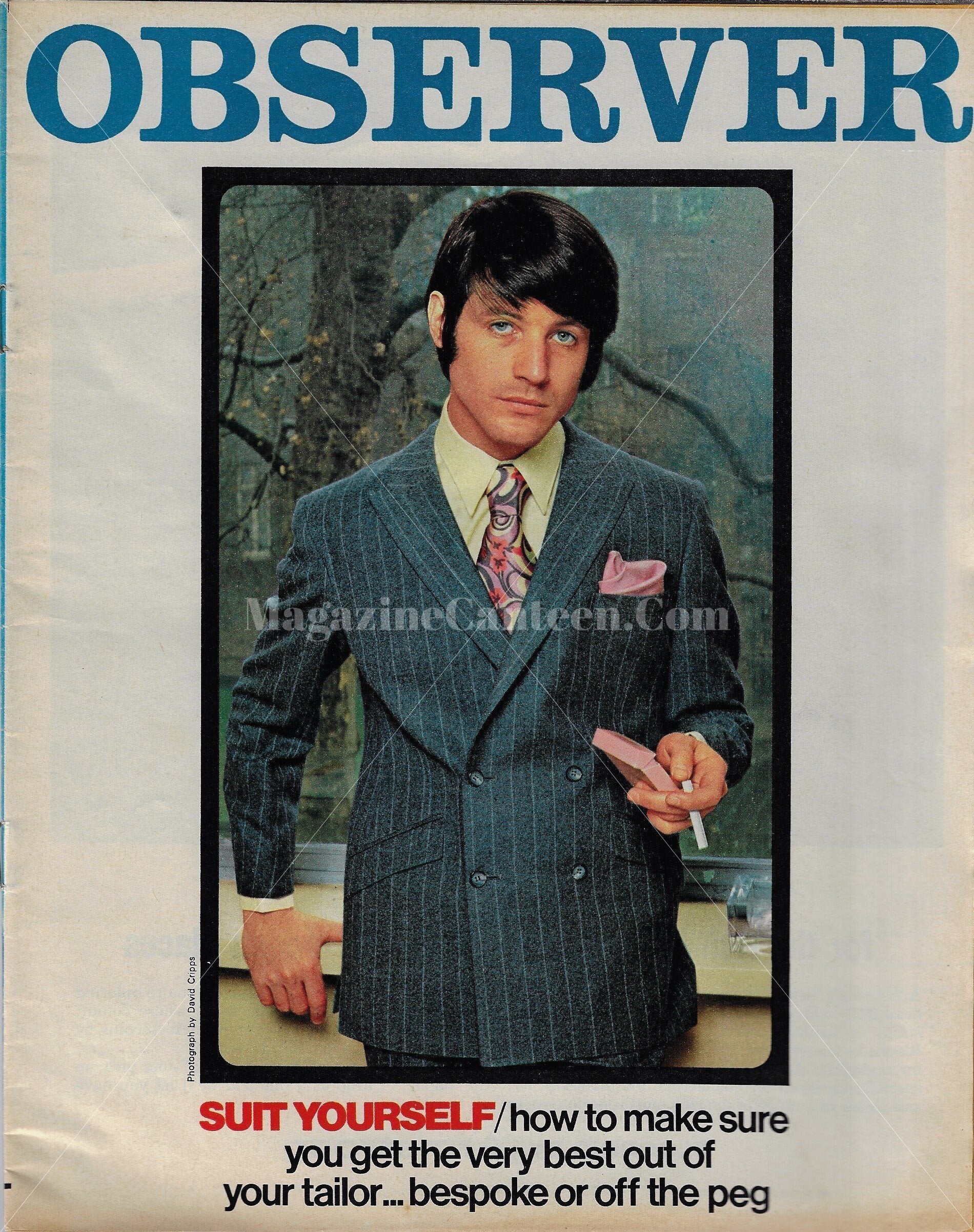 Kaffe Fassett MODS Menswear 1960's men's fashion BLADES suit OBSERVER MAGAZINE