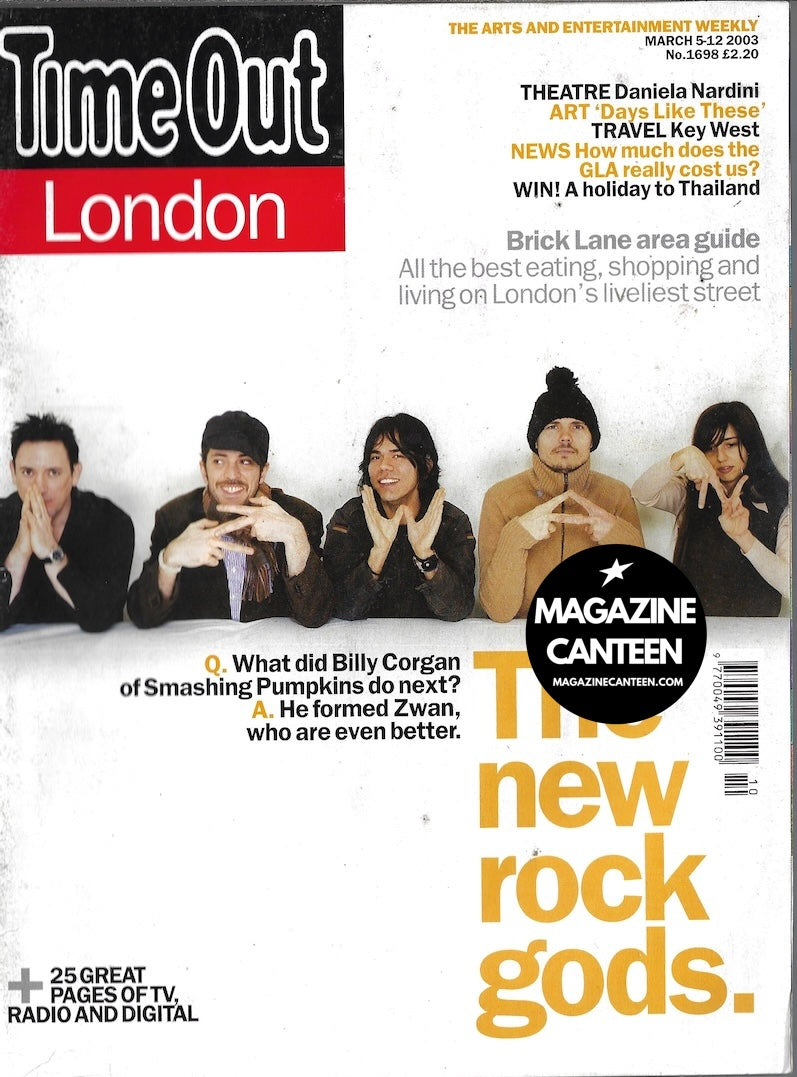 Time Out Magazine - Billy Corgan ZWAN The Thrills – magazine canteen