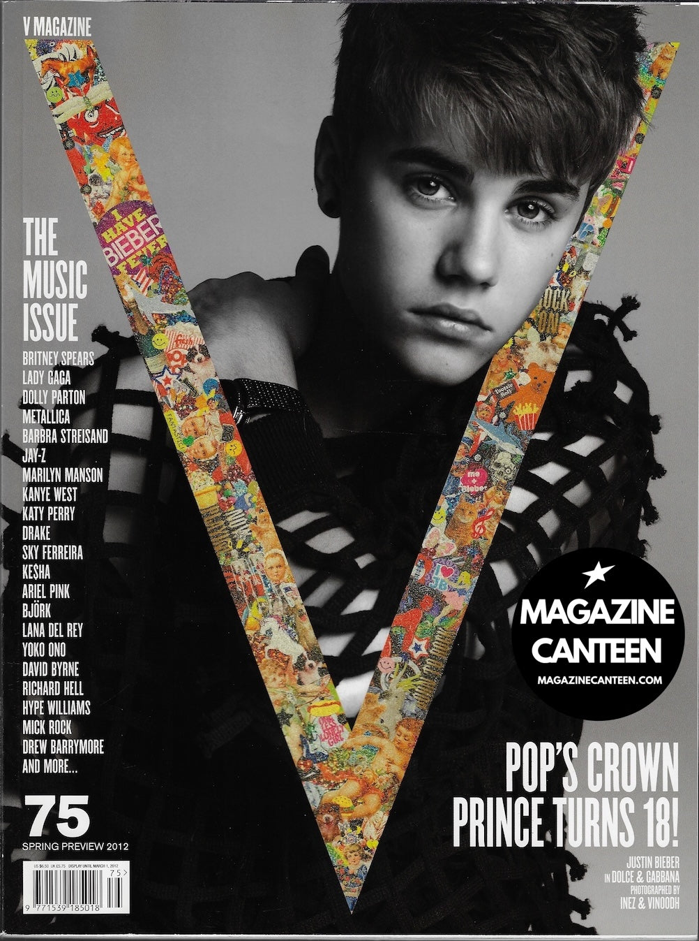 V Magazine 75 - Justin Bieber LANA DEL REY Shirley Manson
