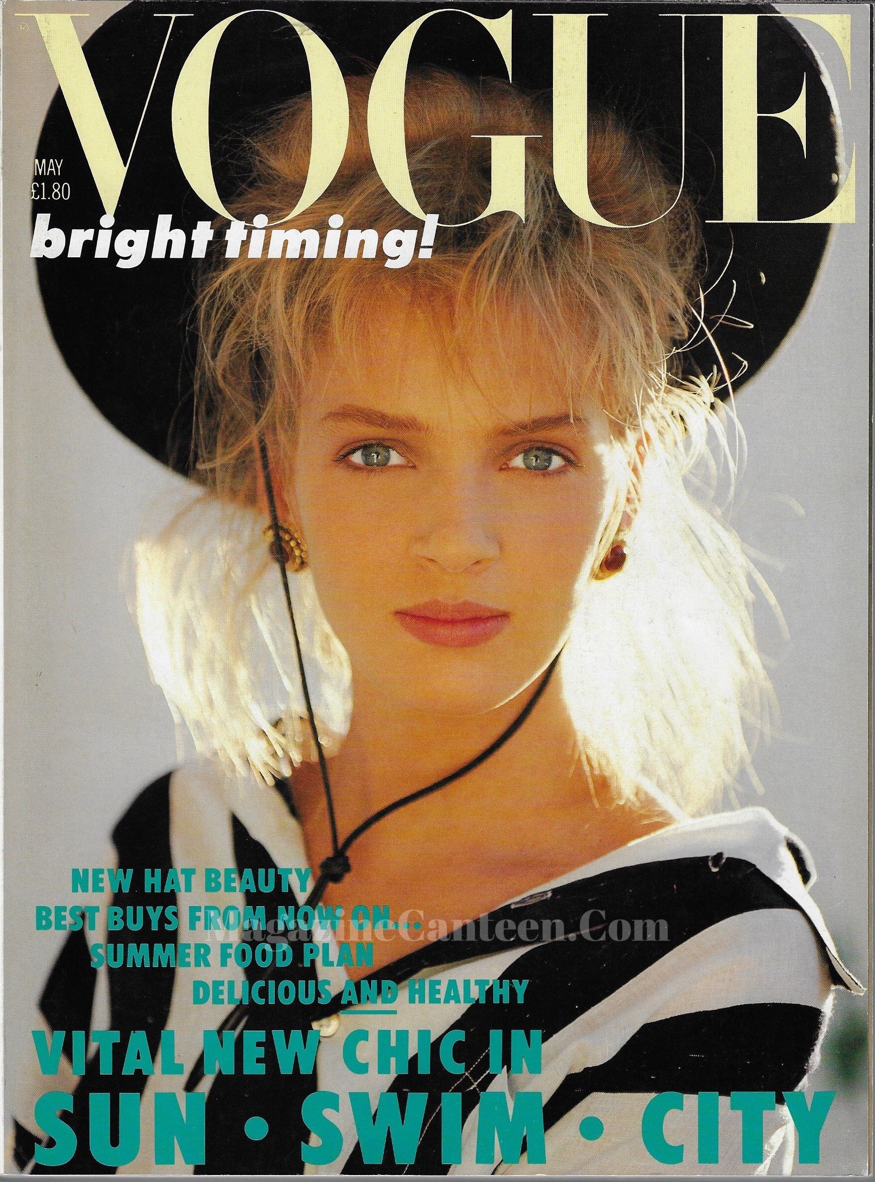 Vogue Magazine May 1986 - Uma Thurman Cover model: Uma Thurman by Patrick Demarchelier