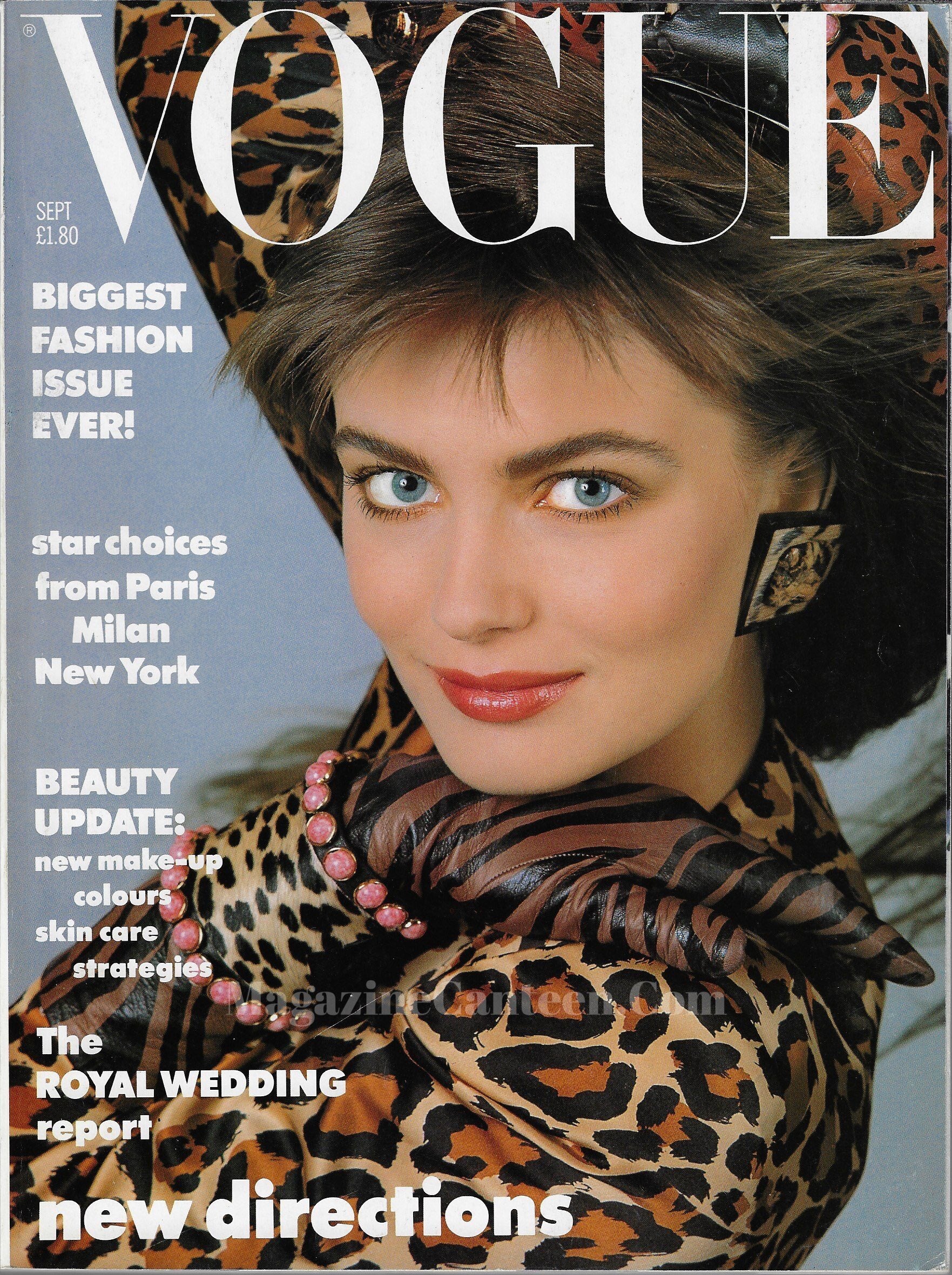 british Vogue Magazine September 1986 - Paulina Porizkova Cover: