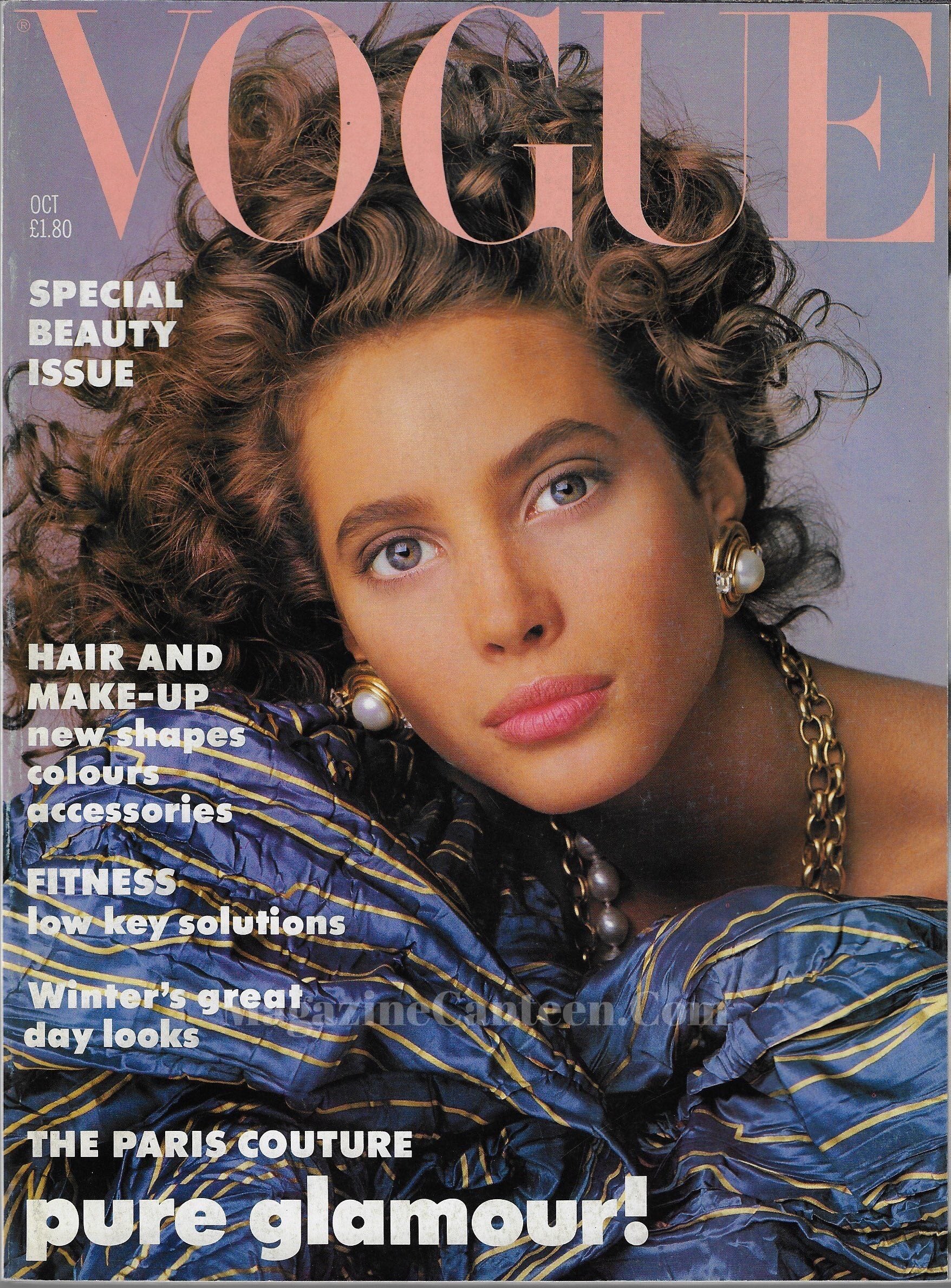 Vogue Magazine October 1986 - Christy Turlington Cover photograph by: Patrick Demarchelier