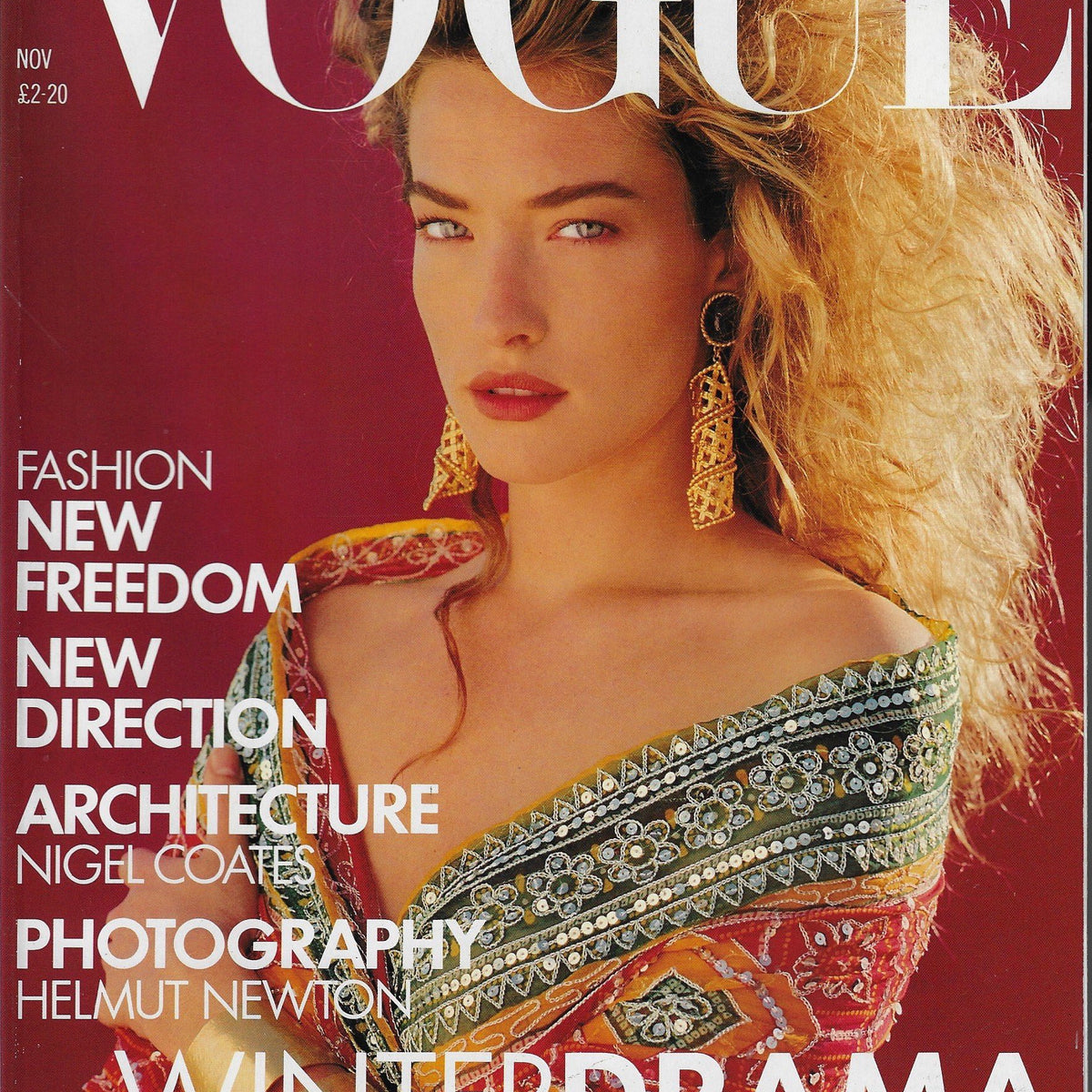 Vogue Magazine November 1988 - Tatjana Patitz Herb Ritts – magazine canteen