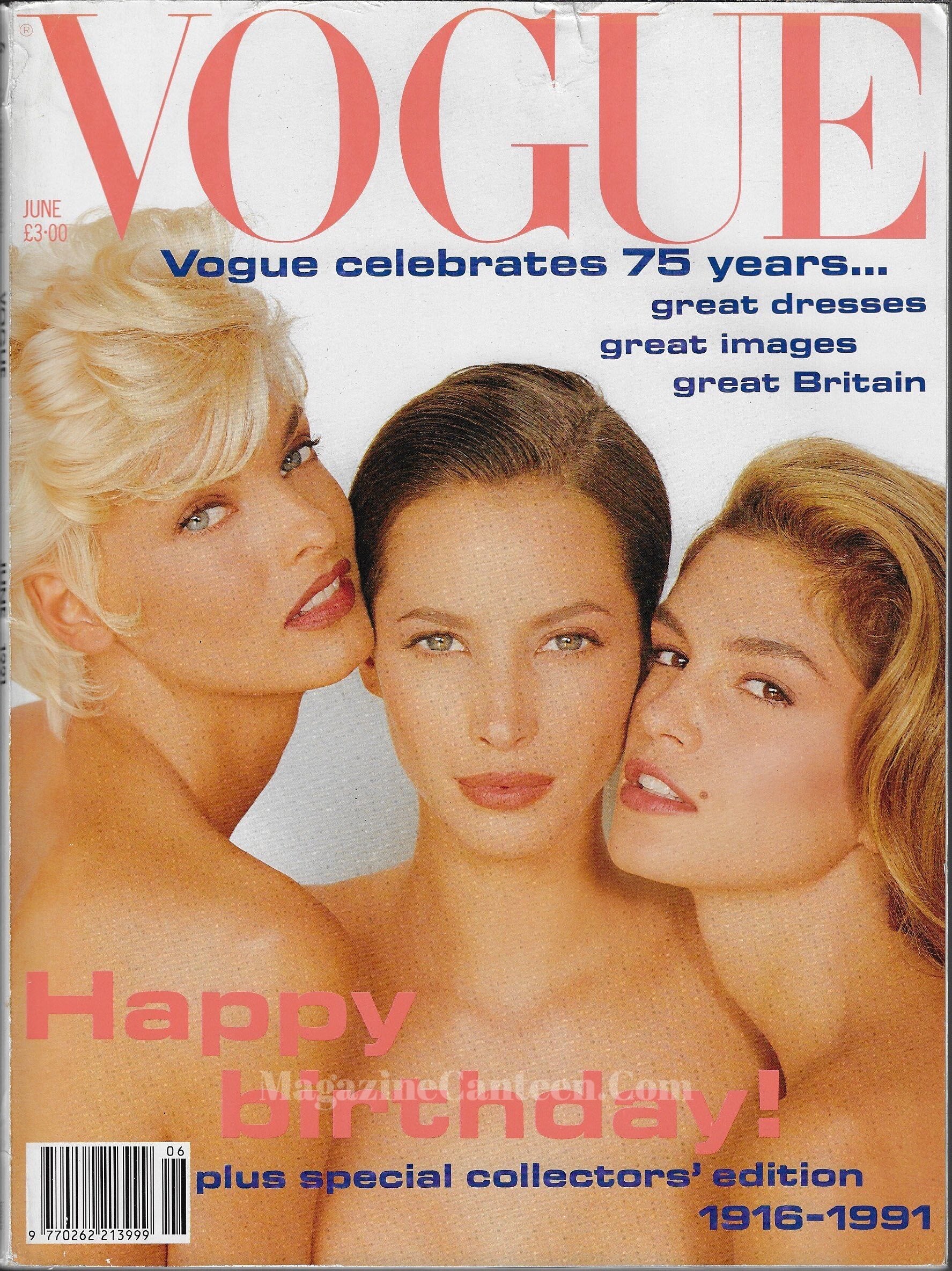 Vogue Magazine June 1991 - Linda, Christy & Cindy