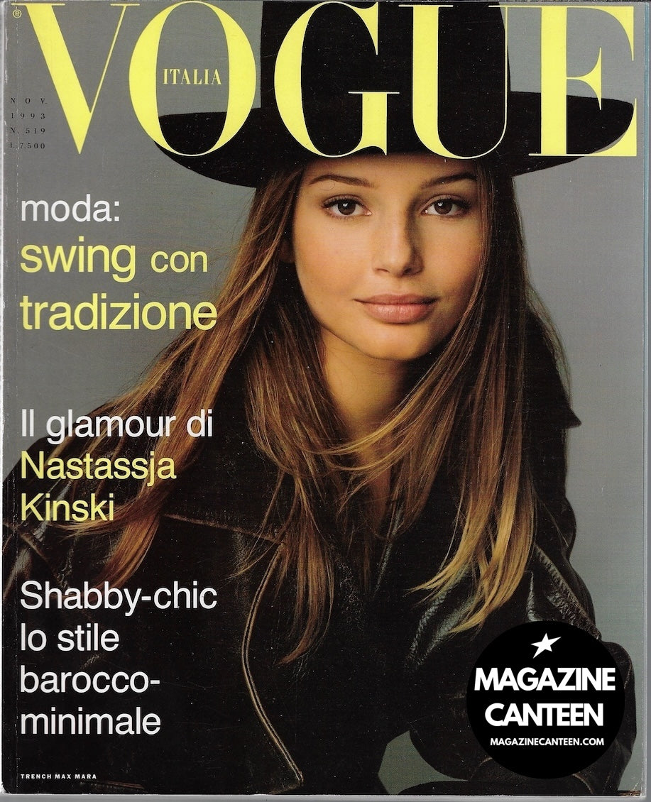 Vogue Italia Magazine 1993 - Bridget Hall TATJANA PATITZ Nastassja Kinski