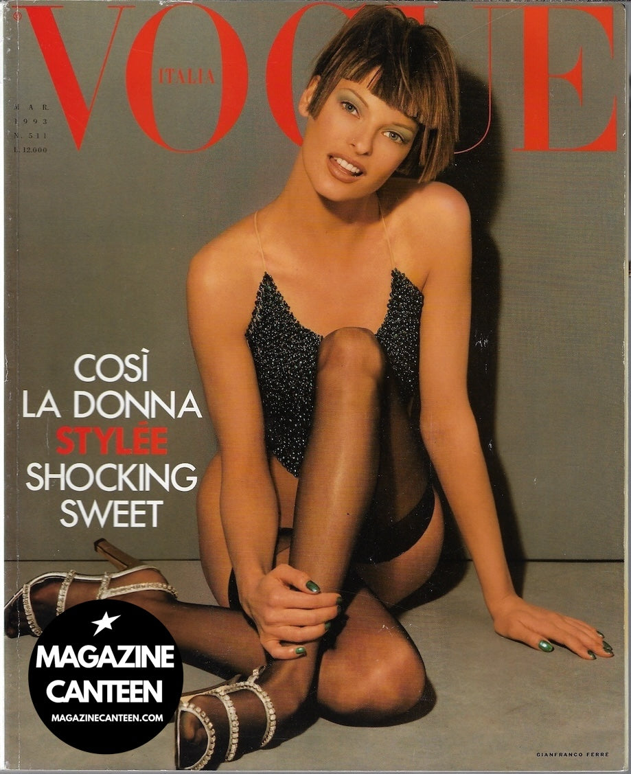 Vogue Italia Magazine 1993 - Linda Evangelista HELMUT NEWTON Bellucci