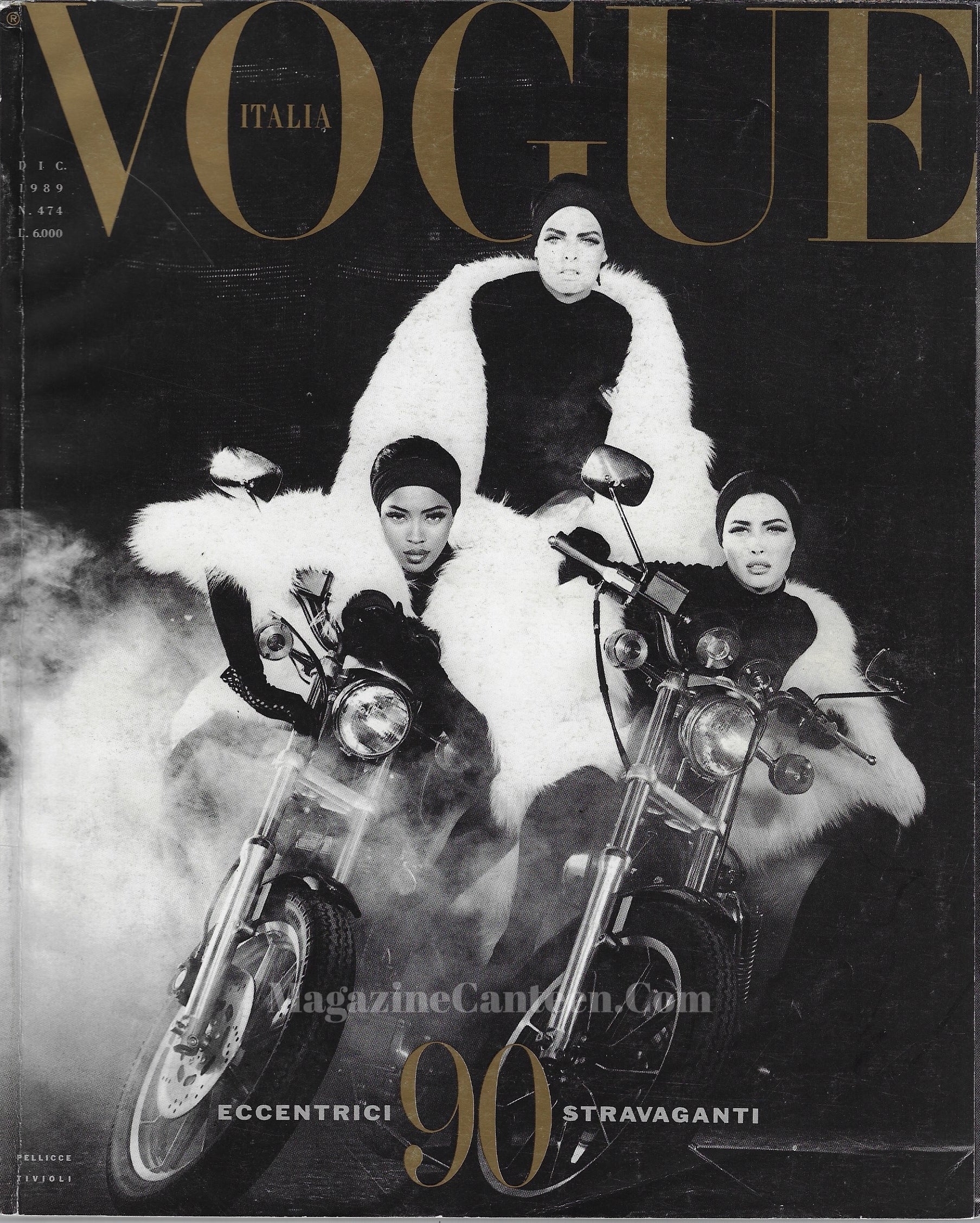 Vogue Italia Magazine 1989 - The Supermodels Christy Linda Naomi