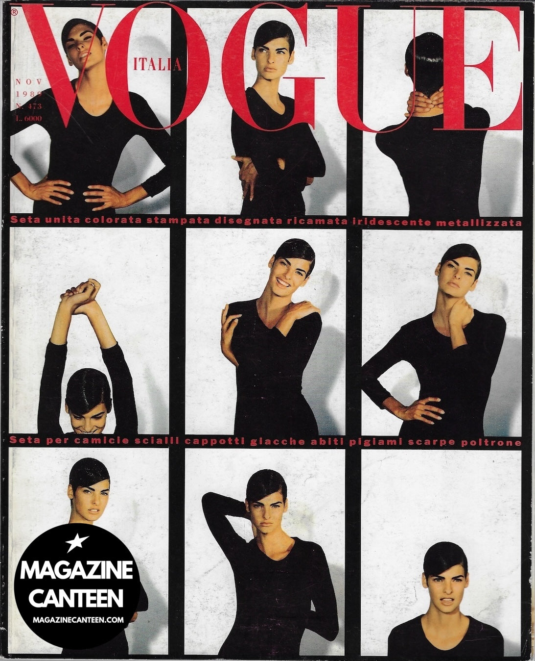 Vogue Italia Magazine 1989 - Linda Evangelista CINDY CRAWFORD Claudia Schiffer