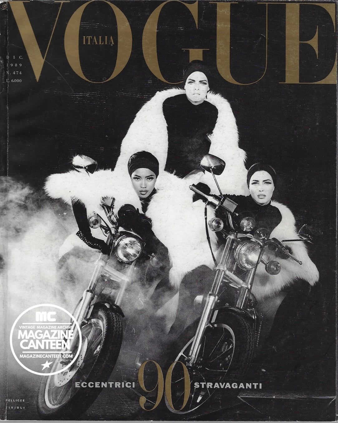 Vogue Italia Magazine December 1989 - THE SUPERMODELS Steven Meisel