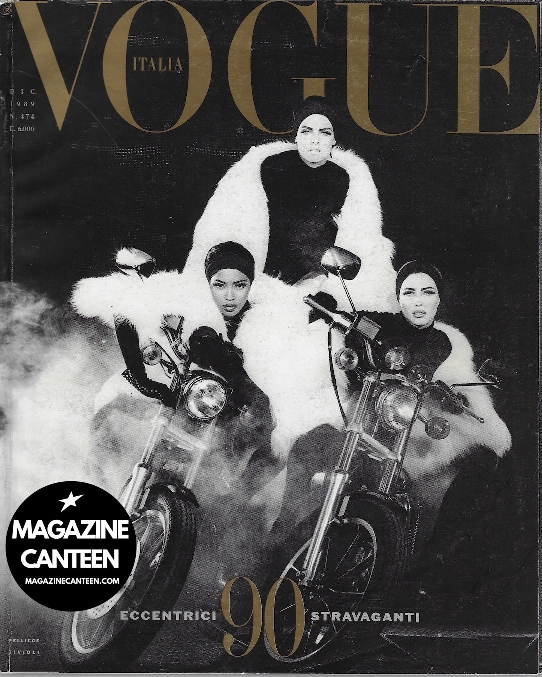 Vogue Italia Magazine December 1989 - THE SUPERMODELS Steven Meisel