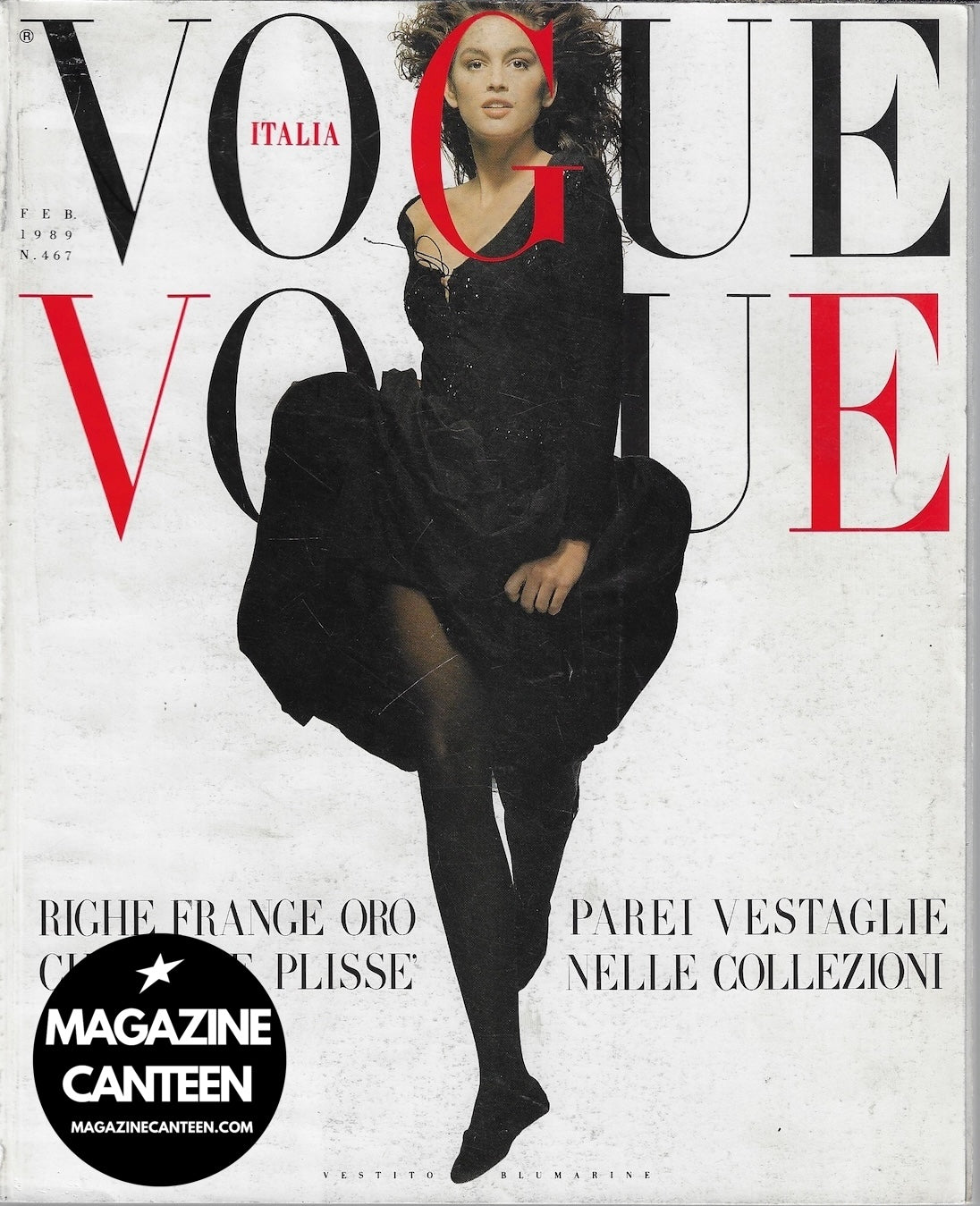 Vogue Italia Magazine 1989 - Cindy Crawford NAOMI CAMPBELL Linda E