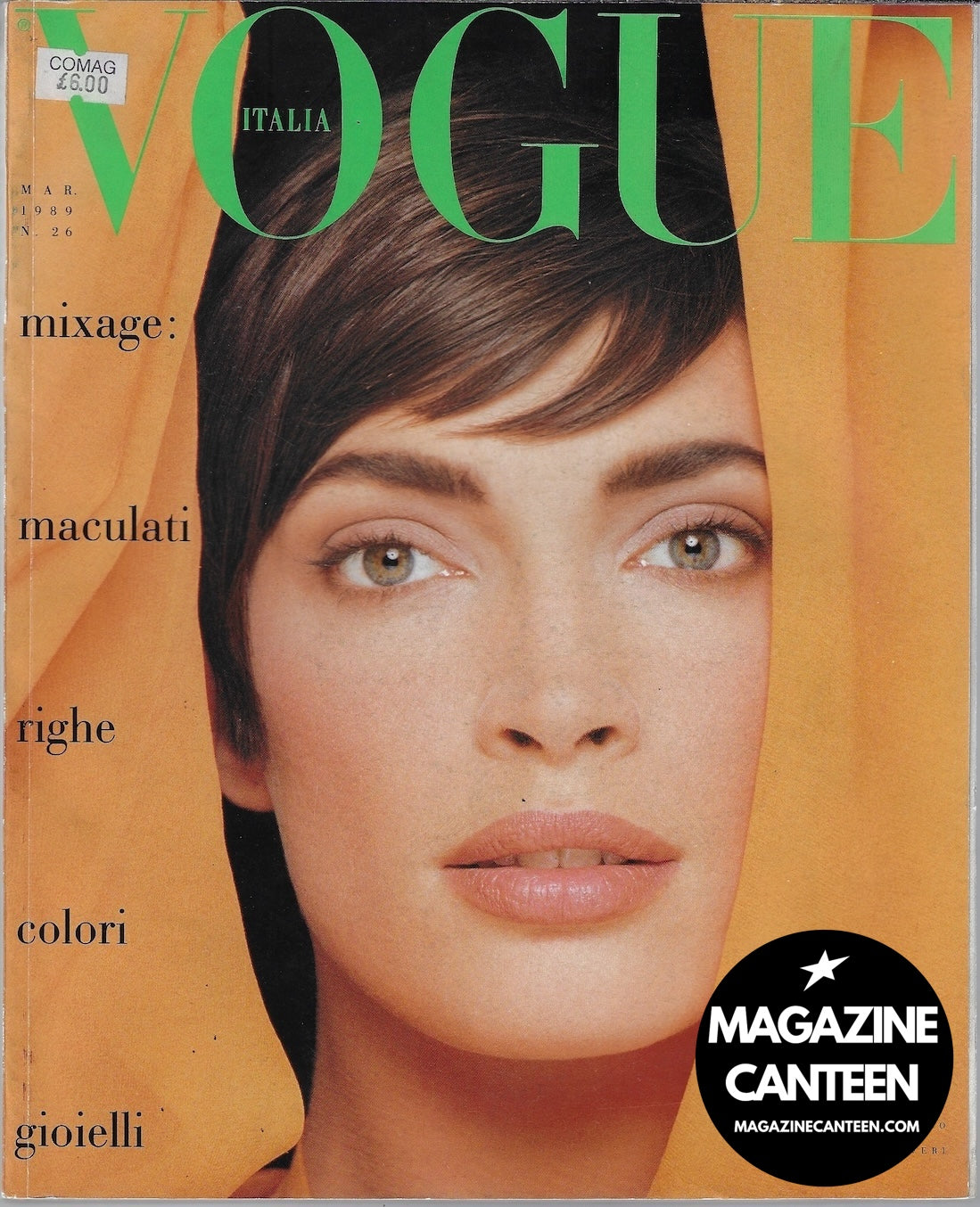 Vogue Italia Magazine 1989 - Dana Patrick CINDY CRAWFORD Linda Evangelista