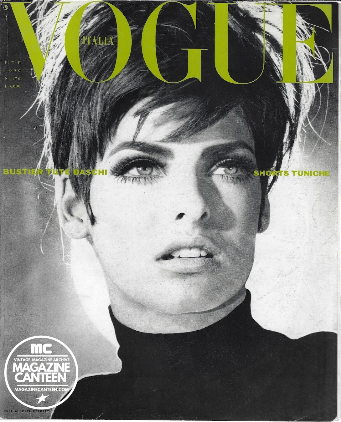 Vogue Italia Magazine 1990 - Linda Evangelista CHRISTY TURLINGTON Cindy