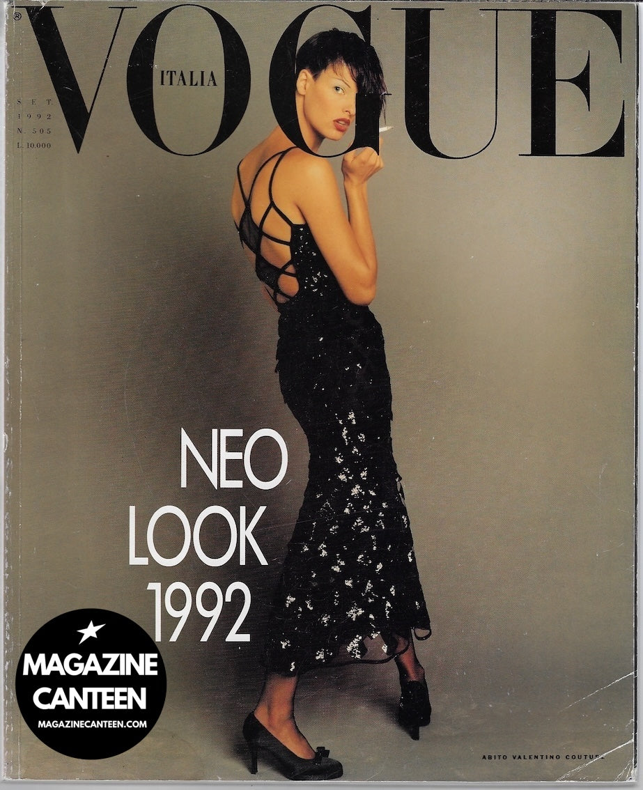 Vogue Italia Magazine 1992 - Linda Evangelista KATE MOSS Yasmeen HELENA