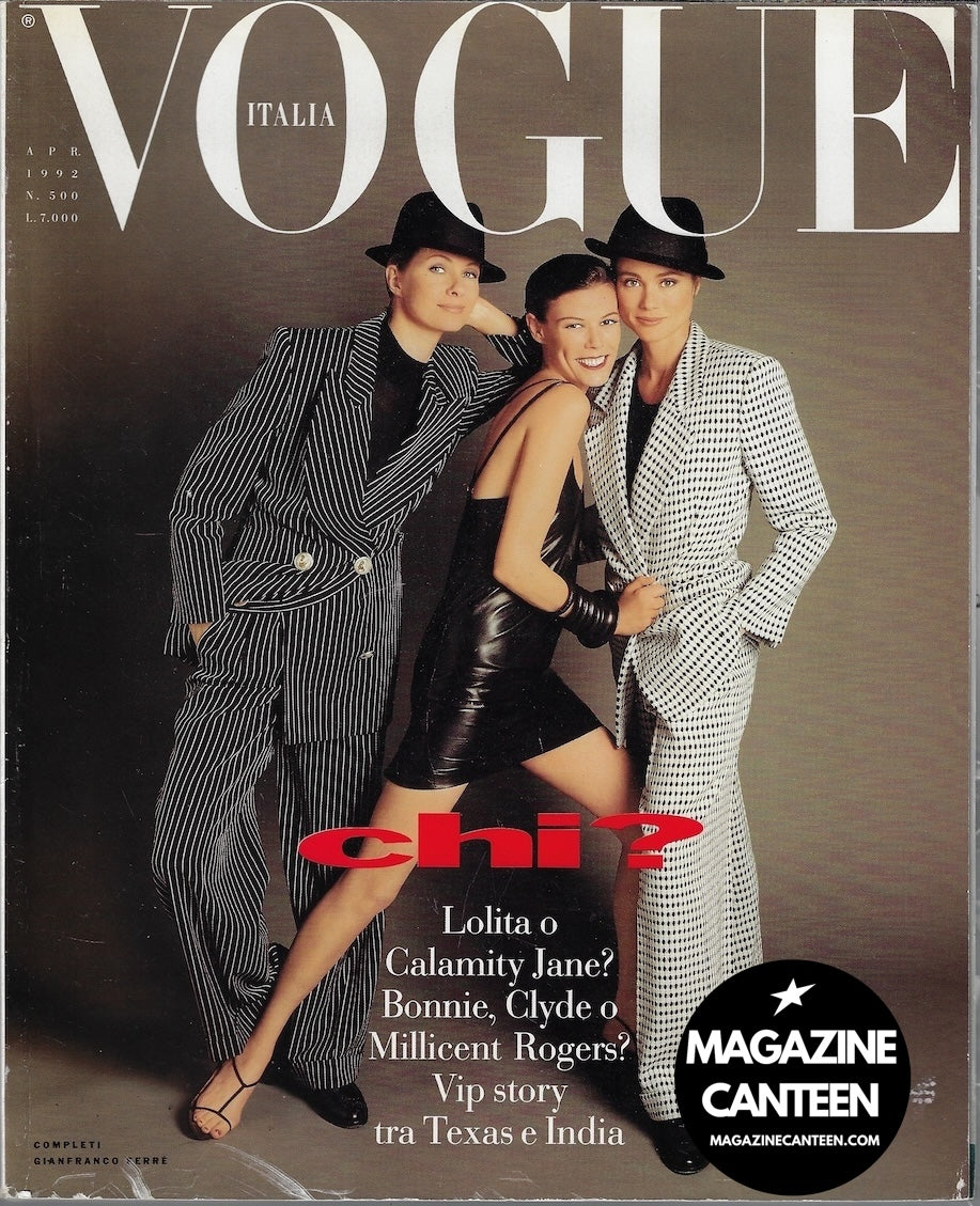Vogue Italia Magazine 1992 - YASMEEN GHAURI Kate Moss CARRE OTIS
