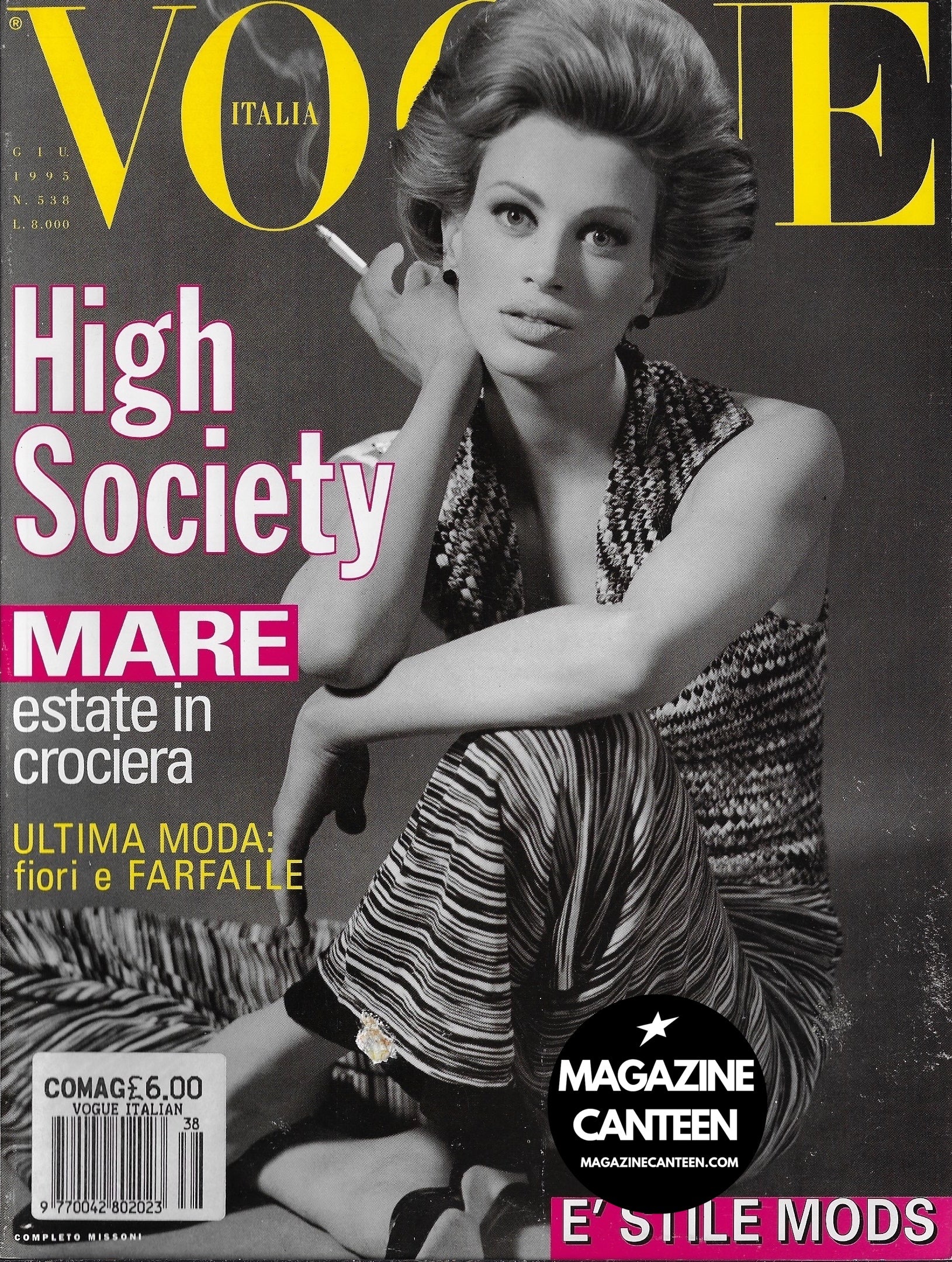 Vogue Italia Magazine 1995 - Kristen McMenamy KAREN FERRARI Nastassja Kinski