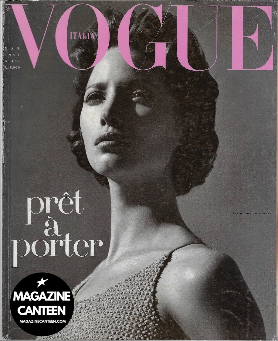 Vogue Italia Magazine 1991 - Christy Turlington LINDA Helena