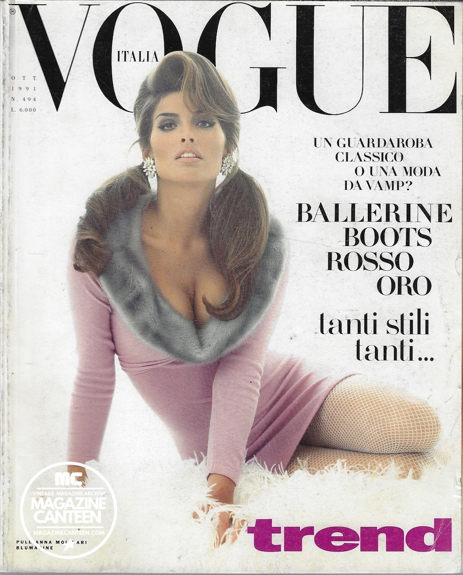 Vogue Italia Magazine 1991 - SHANA ZADRICK Claudia Schiffer YASMEEN