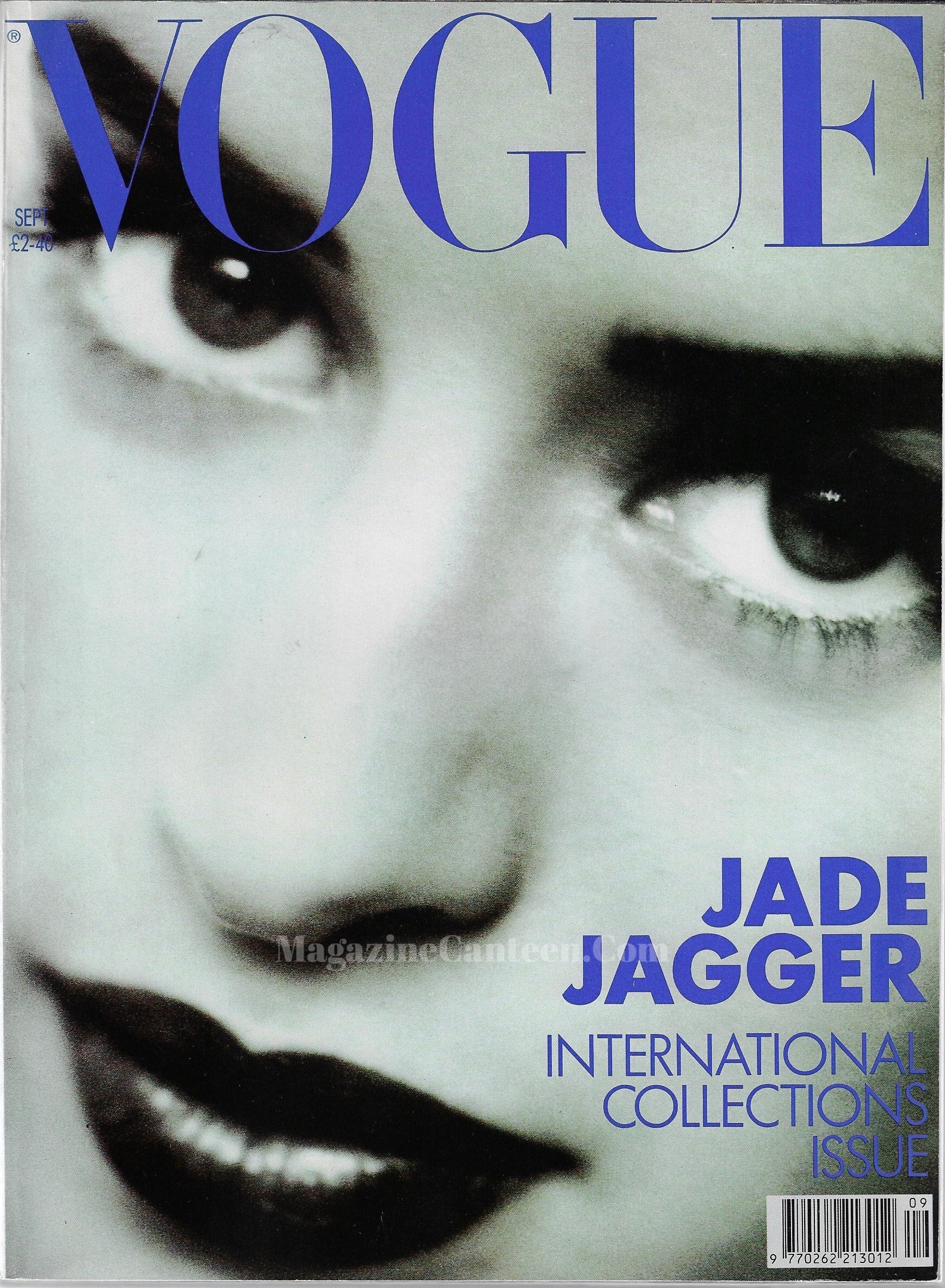 Vogue Magazine September 1990 - Jade Jagger