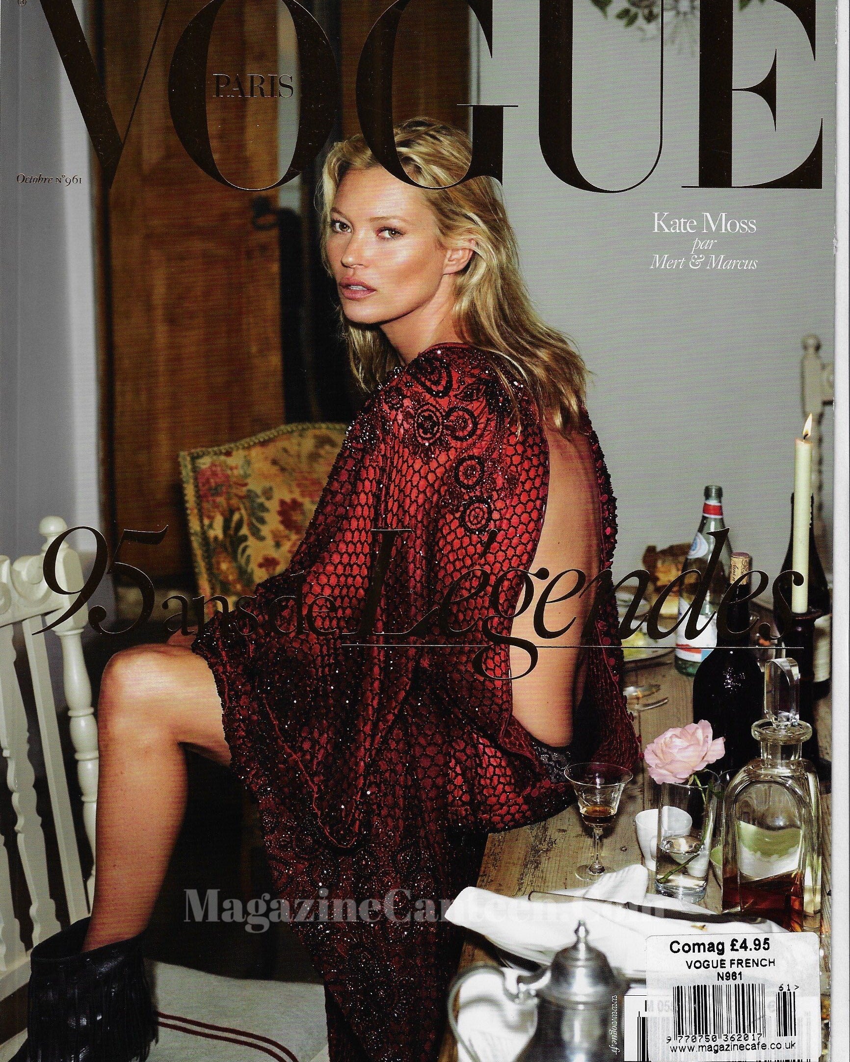 90TH ANNIVERSARY Vogue Paris Magazine 2015 - Kate Moss