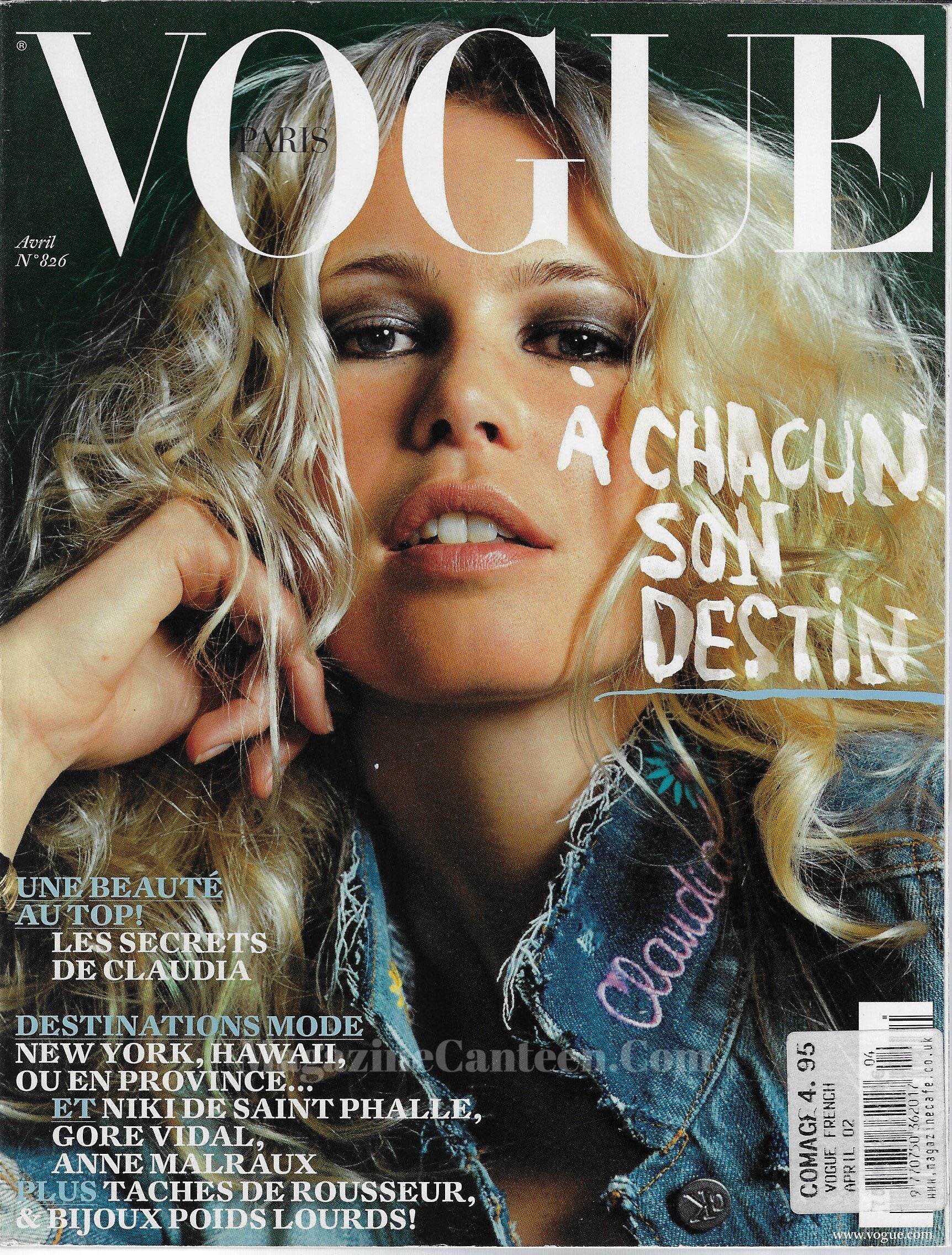 Vogue Paris Magazine 2002 - Claudia Schiffer
