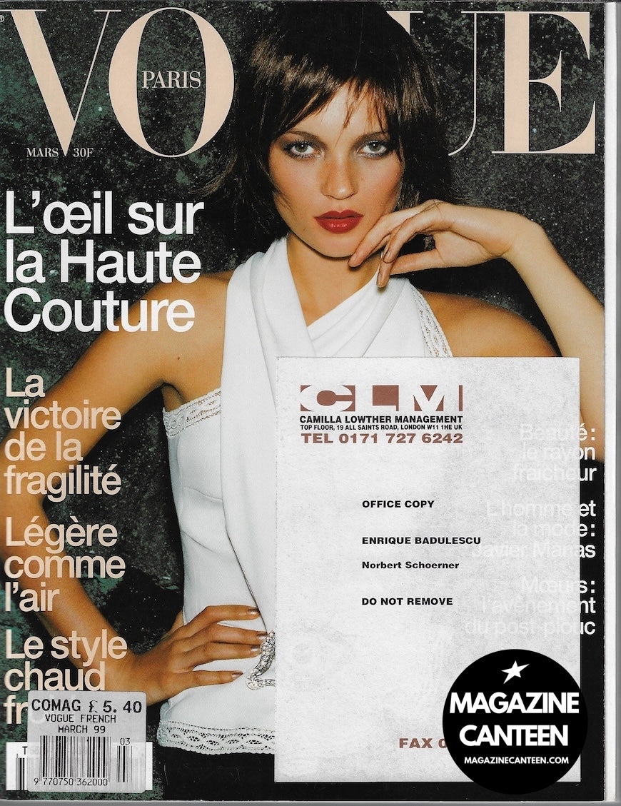 Vogue Paris Magazine 1999 - KATE MOSS Mario Testino