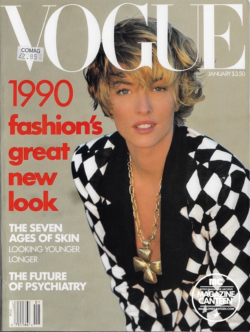 Vogue USA Magazine January 1990 - Tatjana Patitz BRUCE WEBER Yasmeen Ghauri