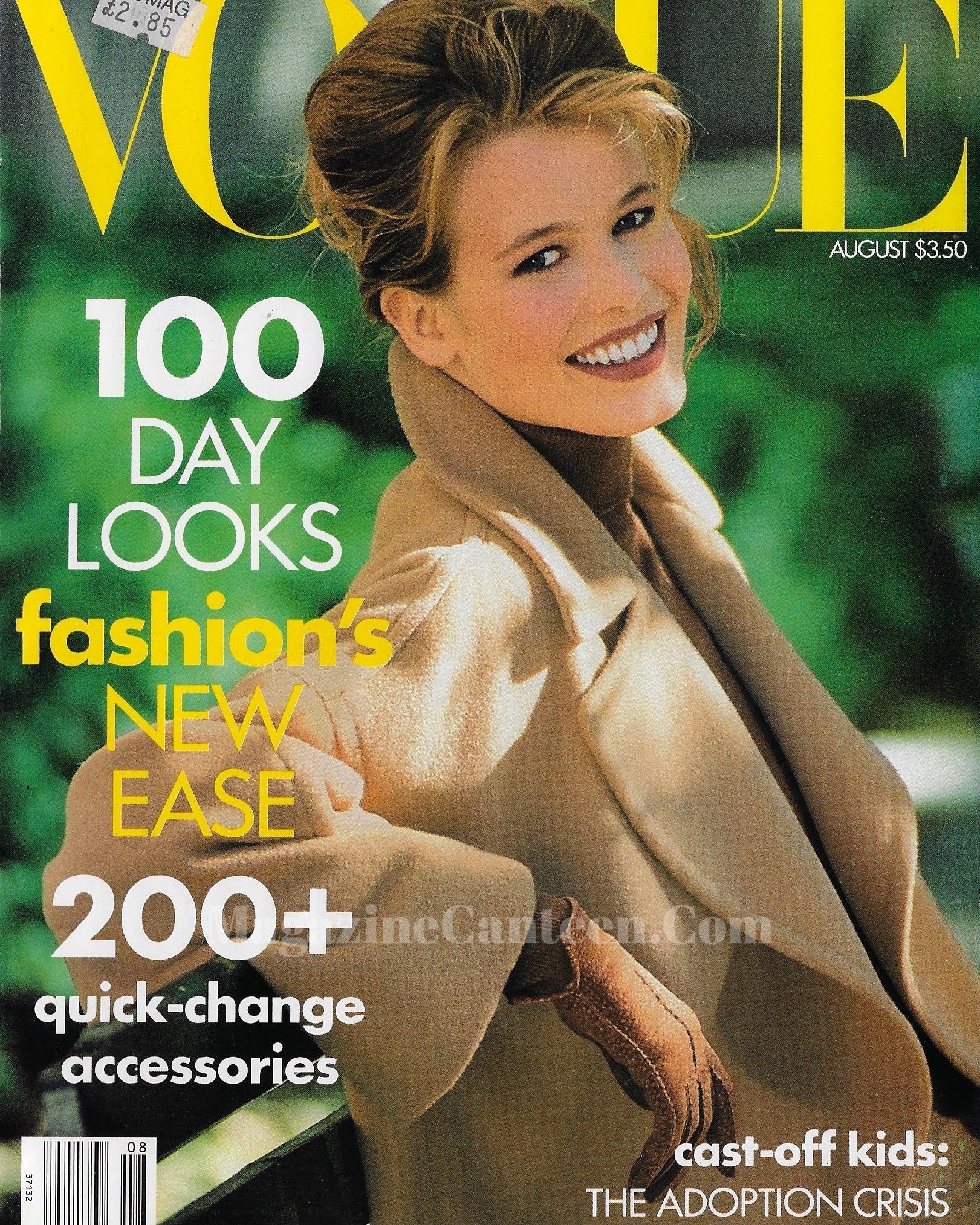 Vogue USA Magazine August 1990 - Claudia Schiffer