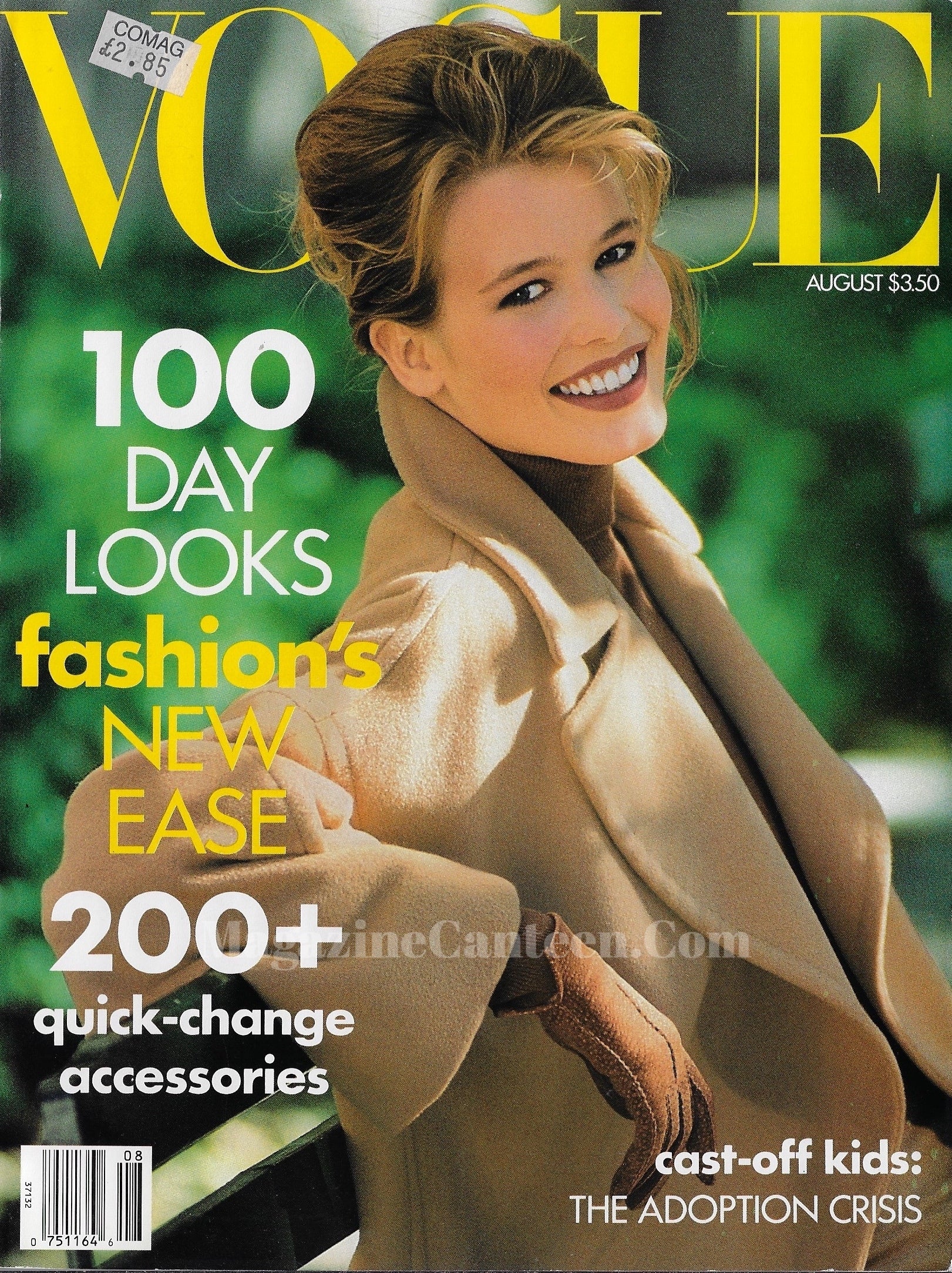 Vogue USA Magazine August 1990 - Claudia Schiffer