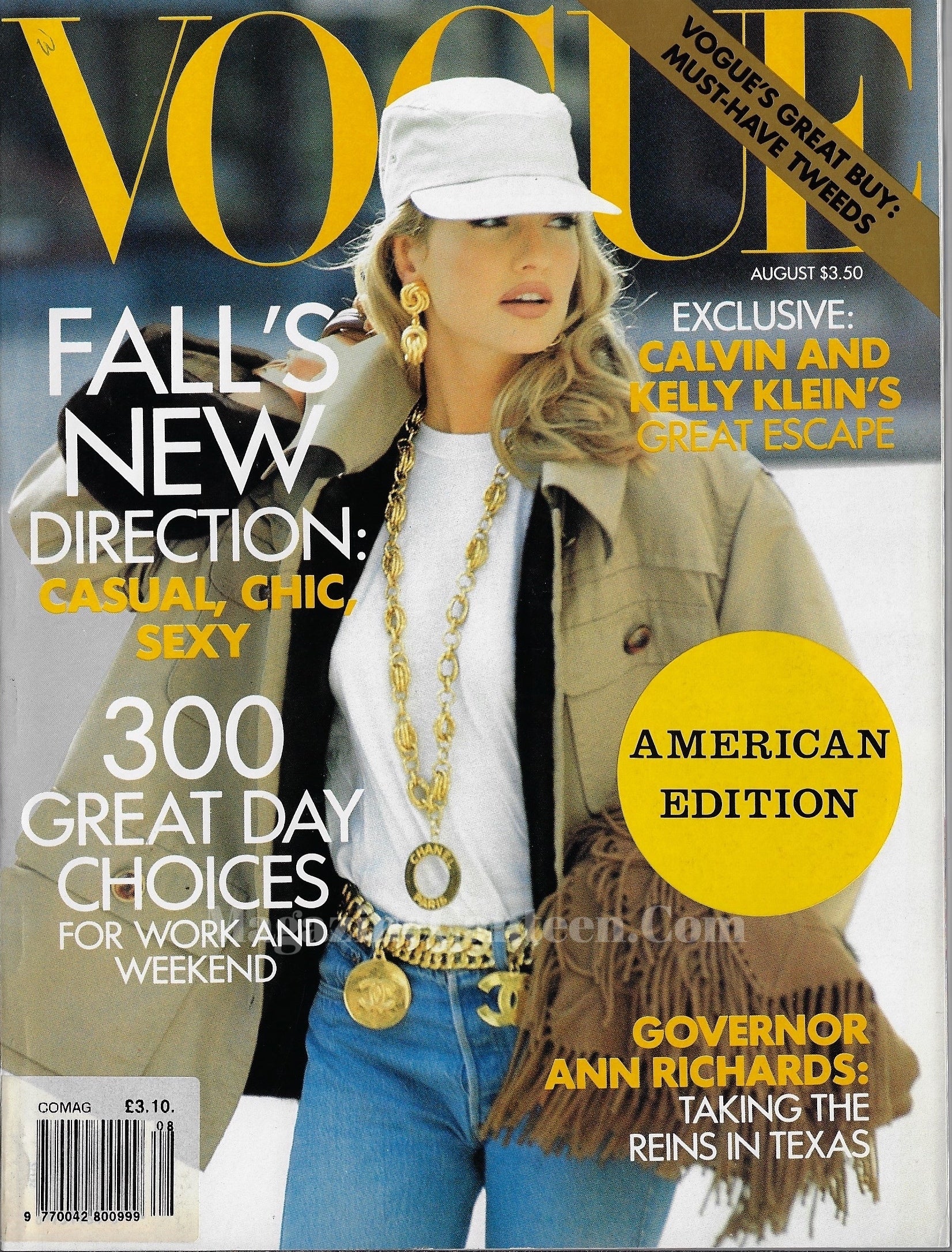 Vogue USA Magazine August 1991 - Karen Mulder