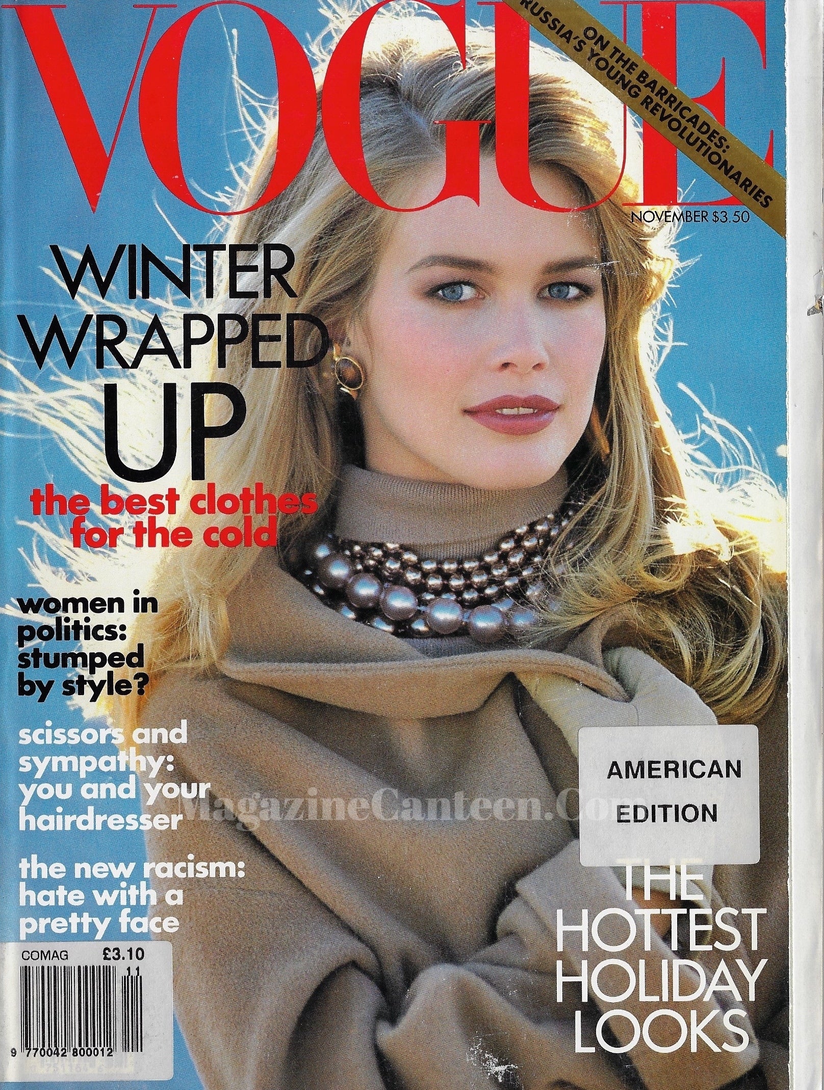 Vogue USA Magazine November 1991 - Claudia Schiffer